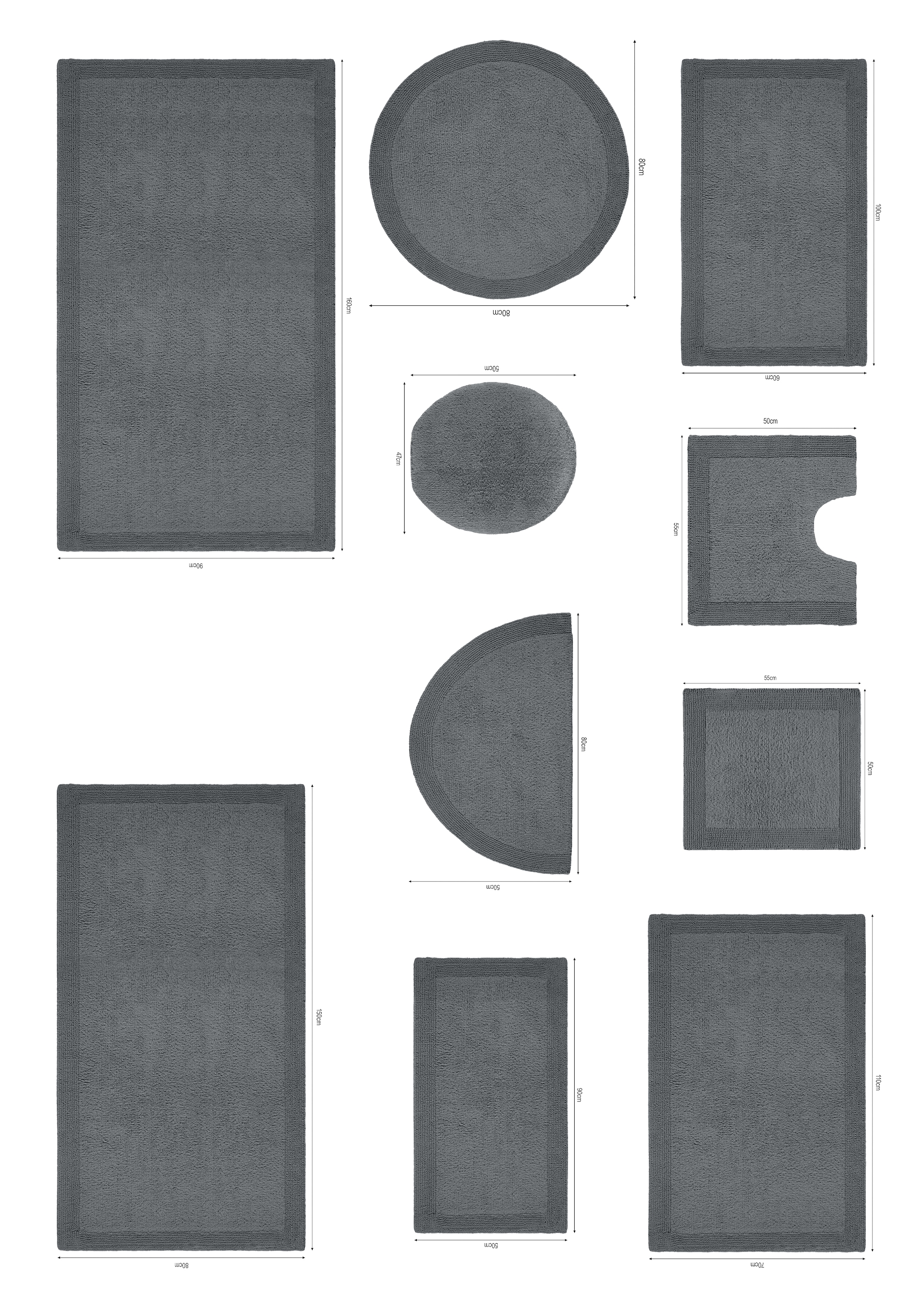 GOODproduct Tapis de bain »Kapra, Badvorleger, Badezimmer Teppich« Höhe 14 mm mit Bordüre, Badteppich, Badematte, Baumwolle