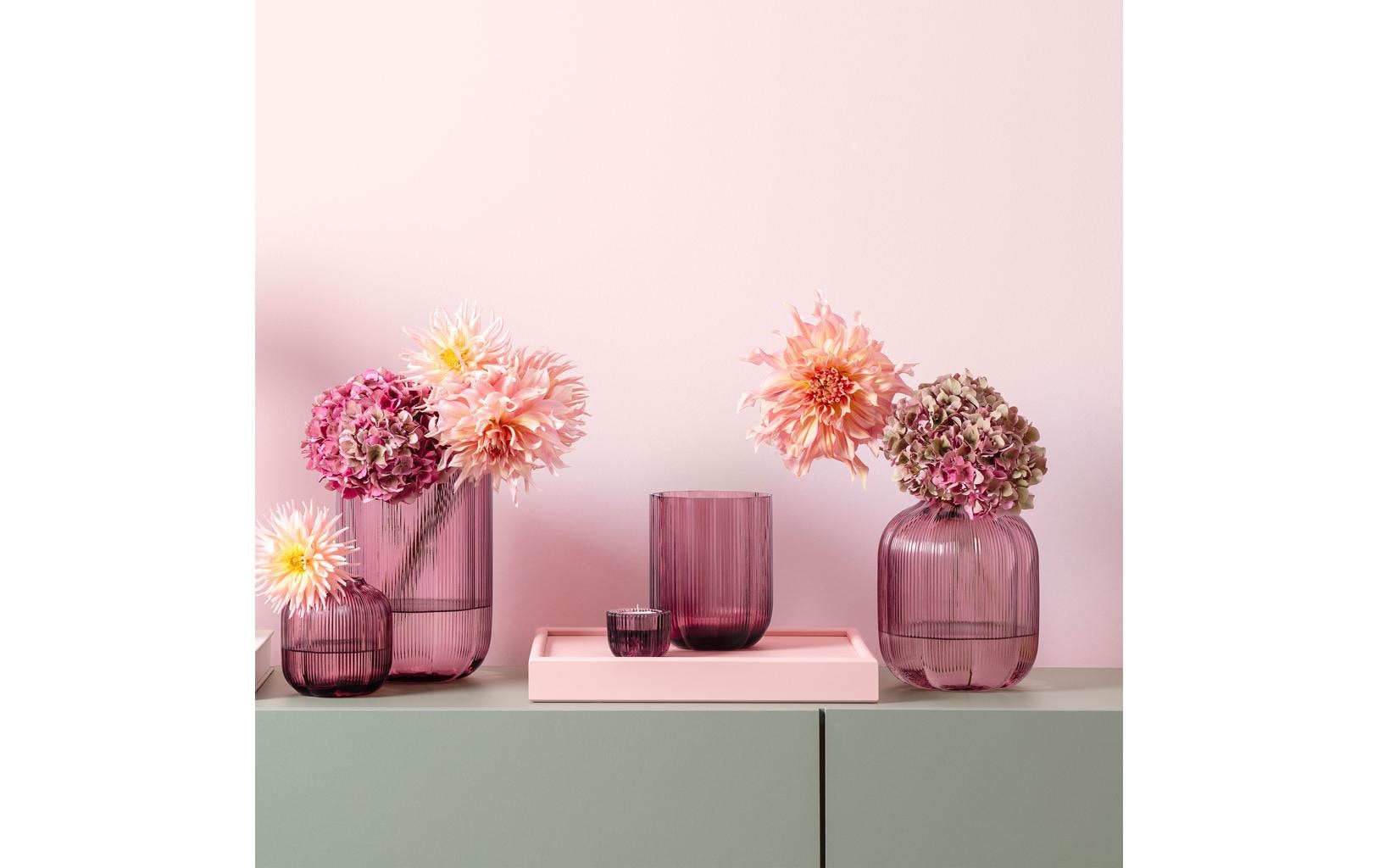 Villeroy & Boch Kerzenhalter »Fleur cassis, 6 Stück« Eleganter Kerzenhalter aus farbigem Glas