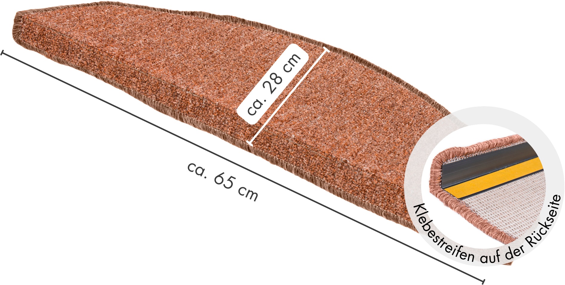 Andiamo Stufenmatte »Bob, Made in Poland« halbrund 4,5 mm Höhe melierte Schlinge, selbstklebend, Set mit 2 Stück oder 15 Stück