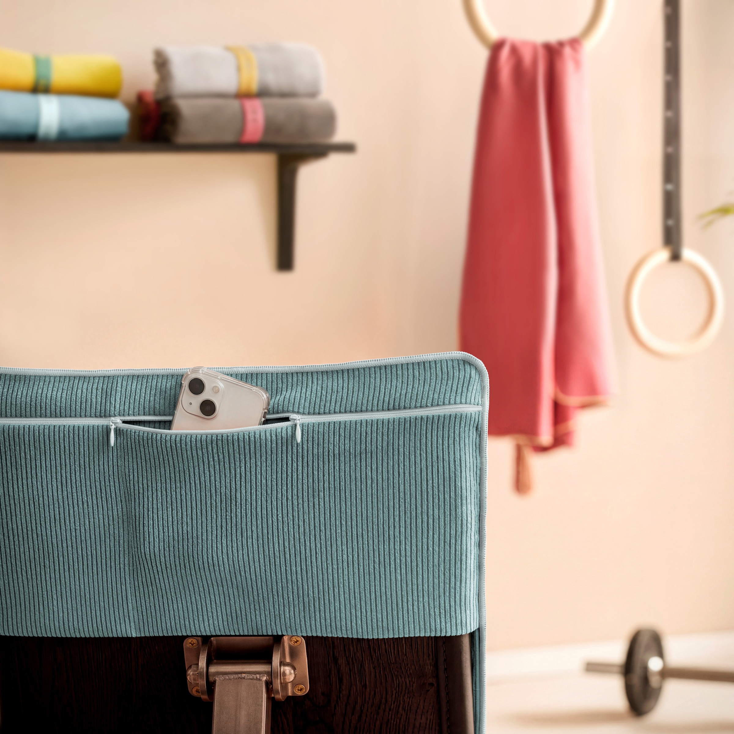 Dyckhoff Serviette de bain »Mikrofaser Sporttuch Struktur« Avec capuche à enfiler, séchage rapide, léger, poche zippée