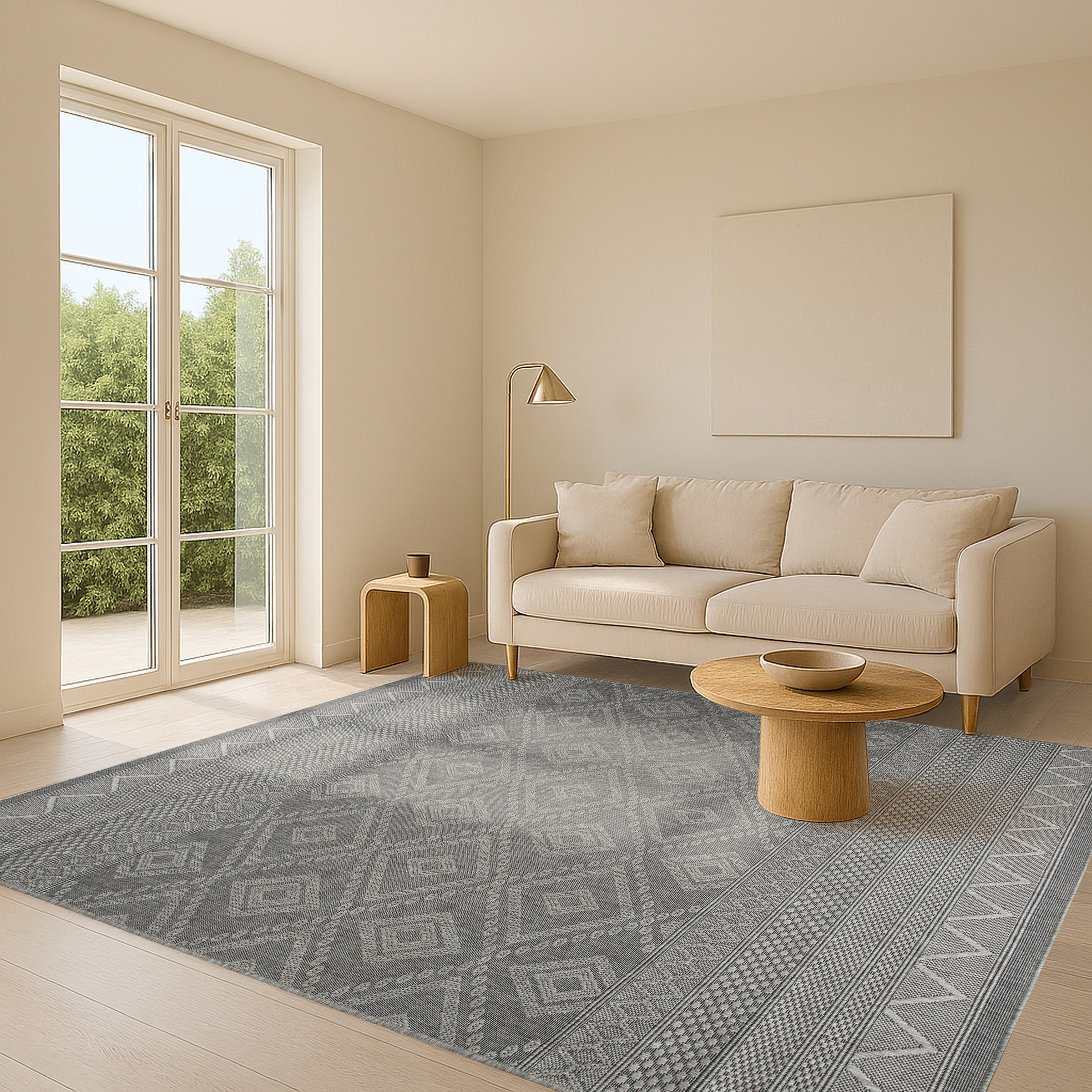 my home Tapis »Toronto auch als Läufer erhältlich« Rectangulaire 3 mm Höhe In- und Outdoor geeignet, Sisal-Optik, Wetterfest & UV-beständig, Boho