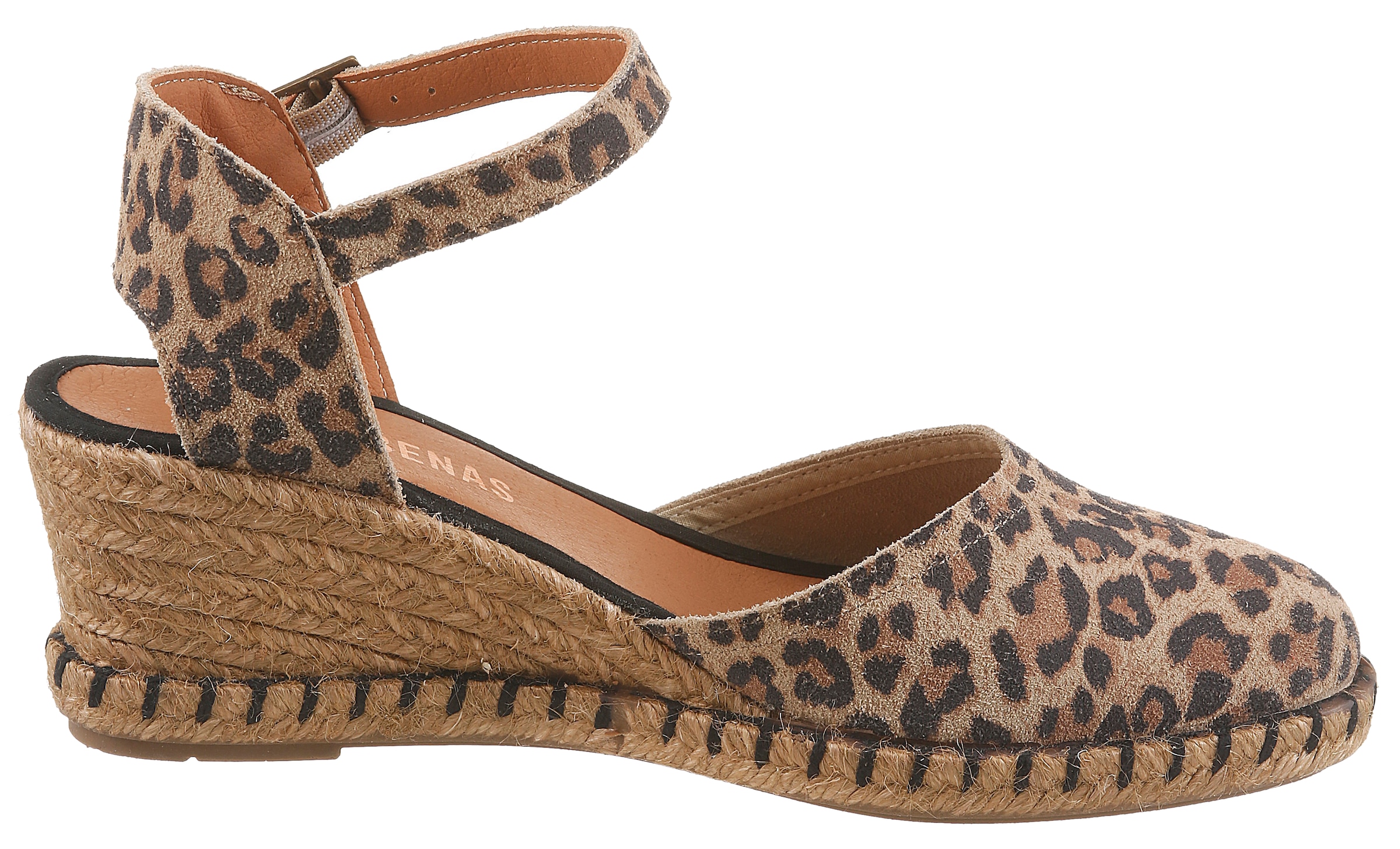 VERBENAS Pompes à sling »MALENA LEO«  Sandale compensée, chaussure d'été, chaussure de vacances motif léopard