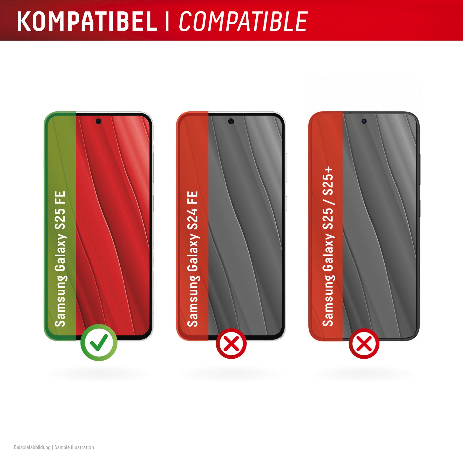 Displex Displayschutzglas »Real Glass Screen Protector inklusive Case« für Samsung Galaxy S25 FE Displayschutzfolie, Schutzfolie, Bildschirmschutz, kratz- & stossfest