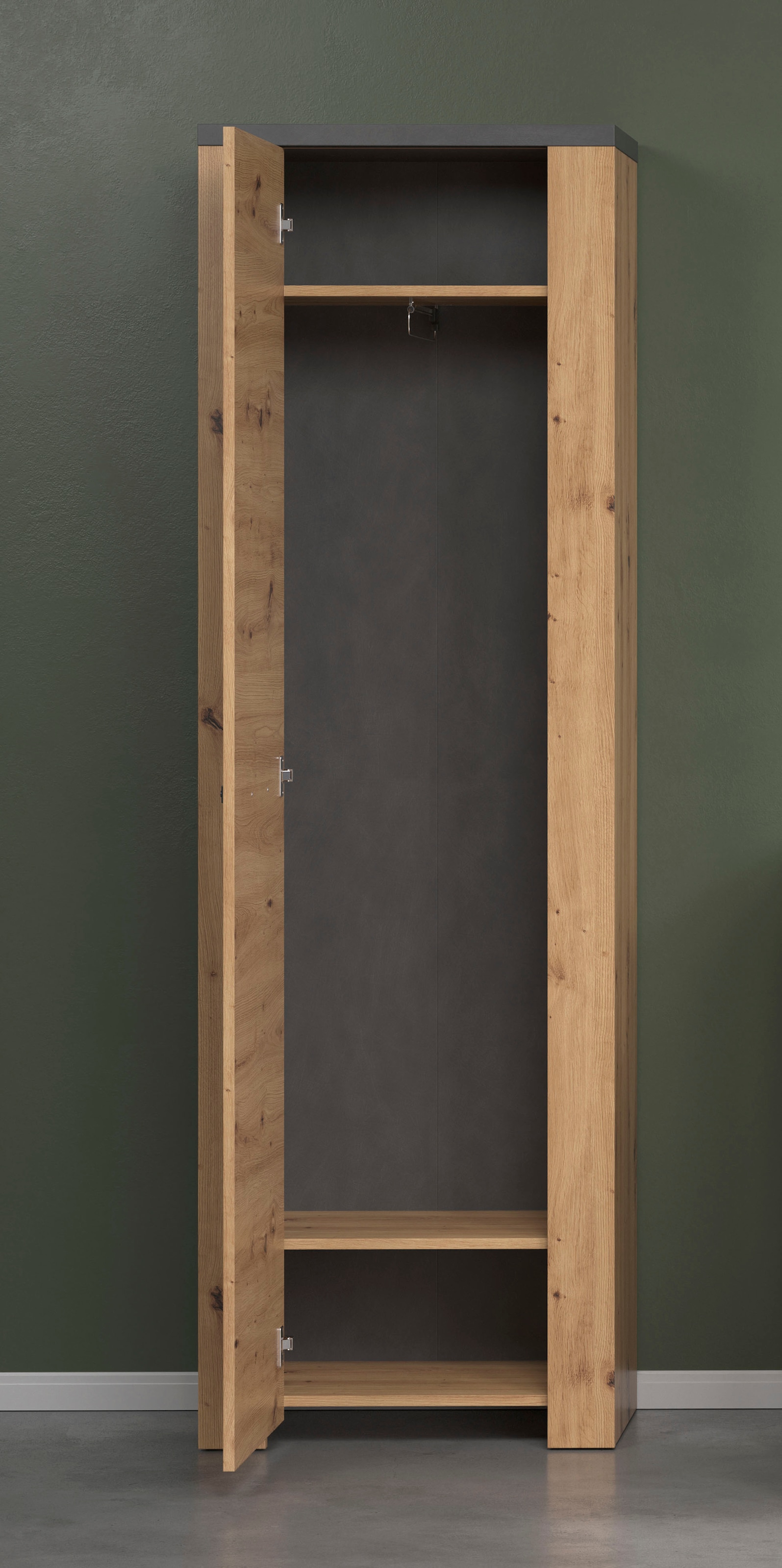 Home affaire Armoire vestiaire »Ambres Inkl. ausziehbarer Kleiderstange« 1 cuis tlg. Garderobenpaneel mit Ablage & Haken - (B/T/H) 62/26/199 cm