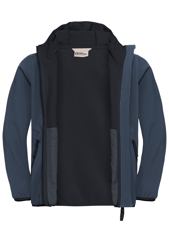 Jack Wolfskin Veste softshell »FOURWINDS JACKET KIDS« mit Kapuze
