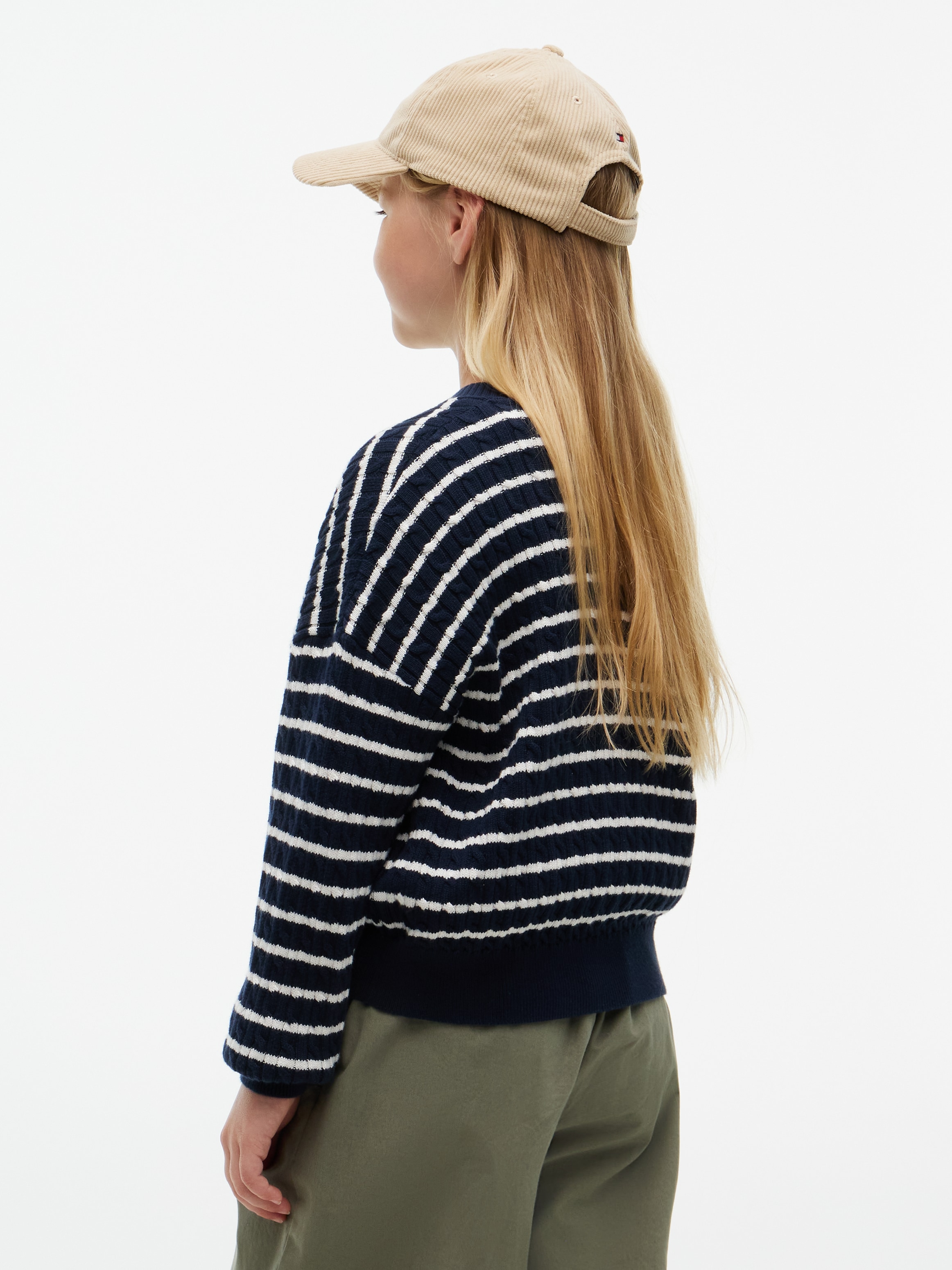 Tommy Hilfiger Veste en tricot »CABLE CARDIGAN« Encolure ronde, coupe régulière, patte de boutonnage, pour enfants jusqu'à 16 ans