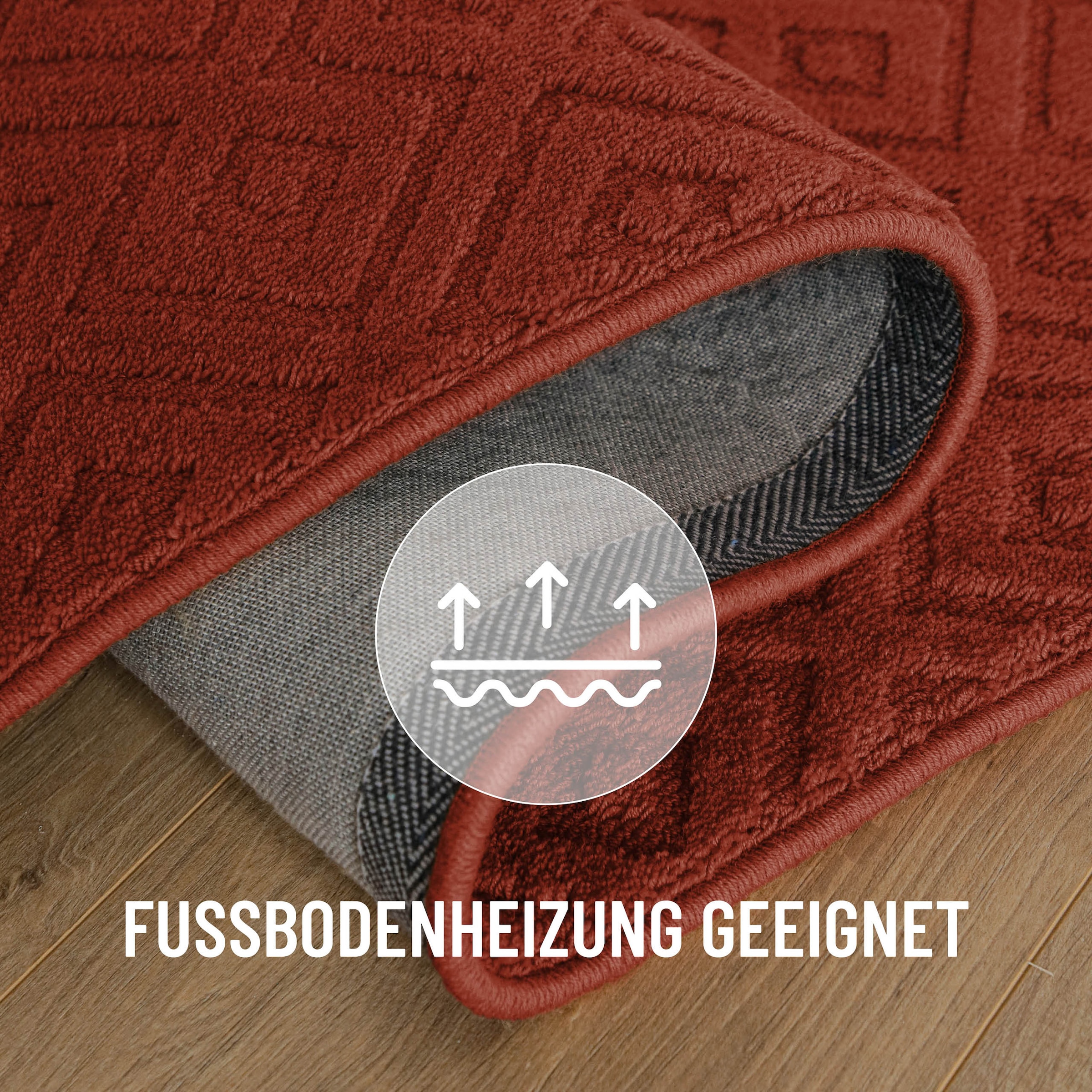 Wecon home Teppich »Castello TWO« rechteckig 7 mm Höhe Schurwolle, Kurzflor mit Hoch-Tief-Effekt, Wohnzimmer, Rautenmuster