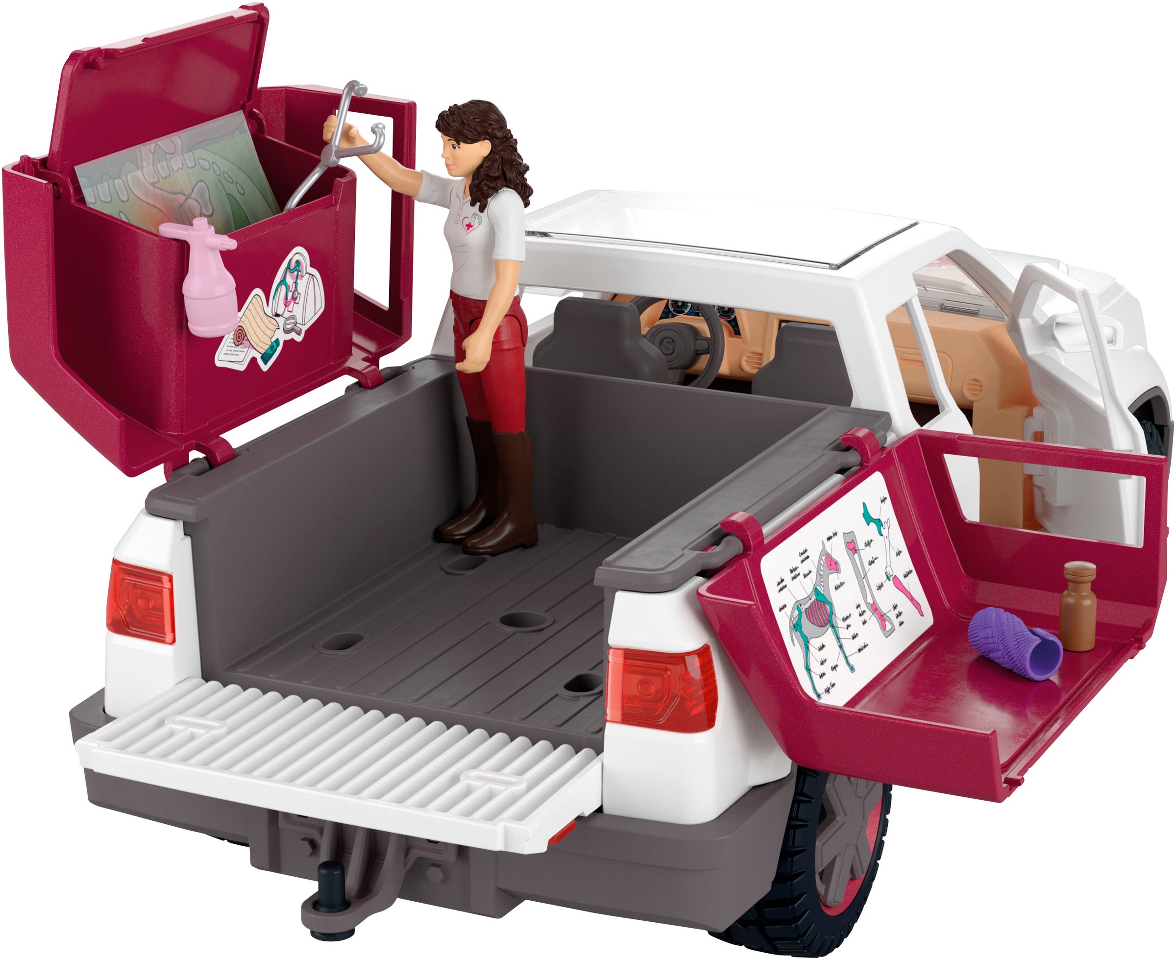 Schleich® Voiture-jouet »HORSE CLUB, Mobile Tierärztin mit Anhänger (42704)« Made in Europe