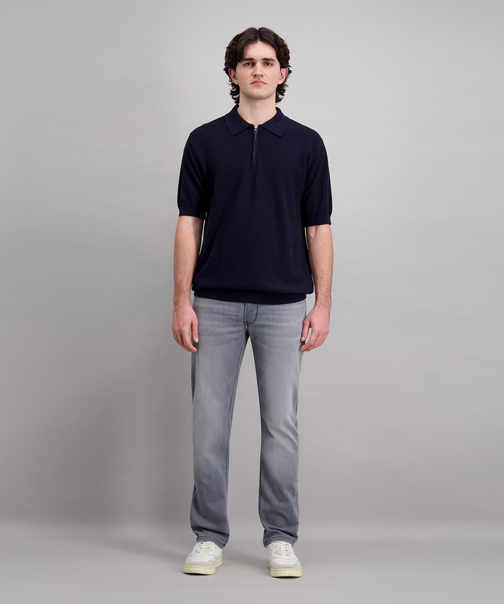 Pioneer Authentic Jeans Poloshirt »Polo Strick mit zipper« mit Rippbündchen