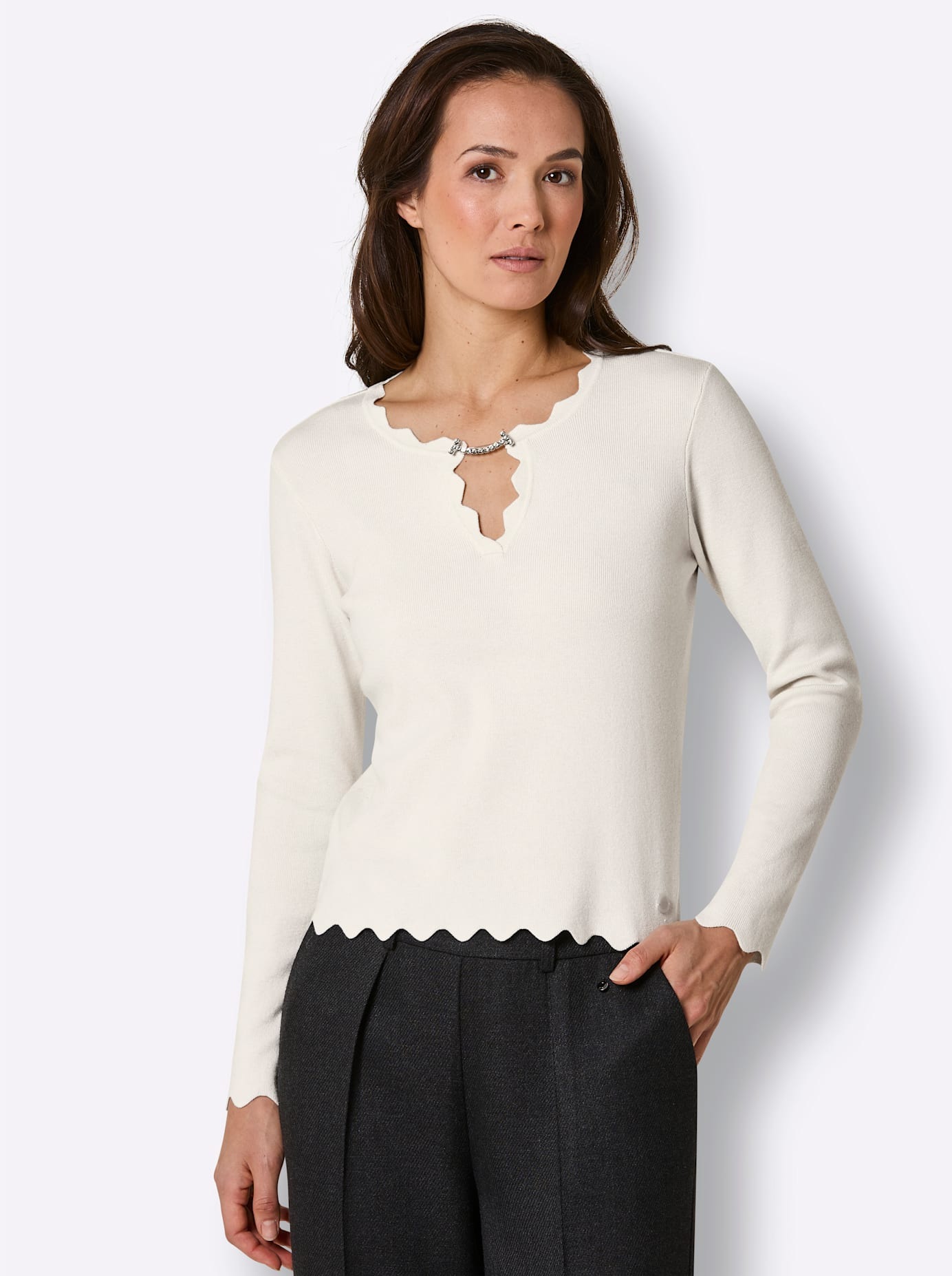CREATION L PREMIUM Pull en tricot »Seiden-Viskose-Pullover«