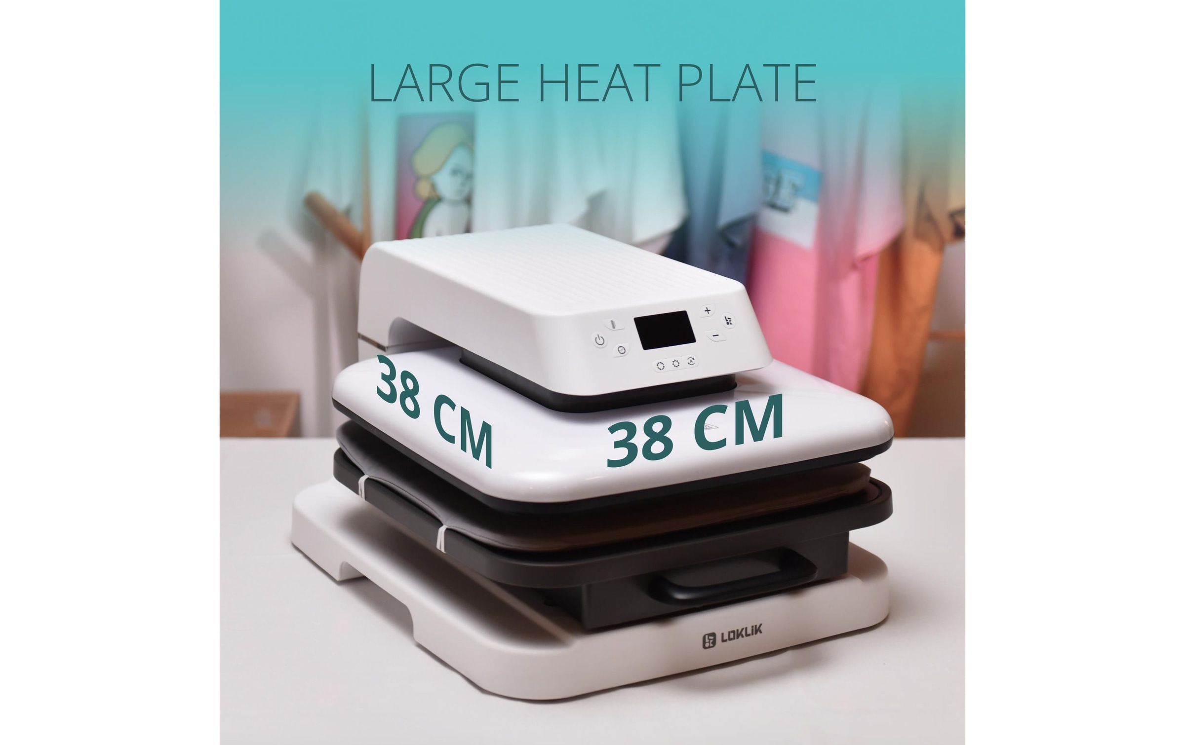 LOKLIK Handpresse »Auto-Heizpresse« Heizplattengrösse: 38 x 38 cm