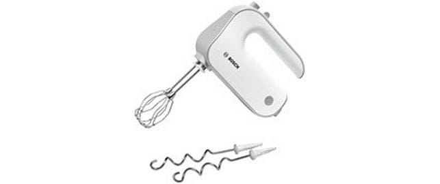 BOSCH Handmixer »Styline MFQ4030, Edelstahl Rührbesen/Knethaken, 5 Stufen, weiss« 500 W Turbotaste, leichtes Gehäuse, Made in Europe