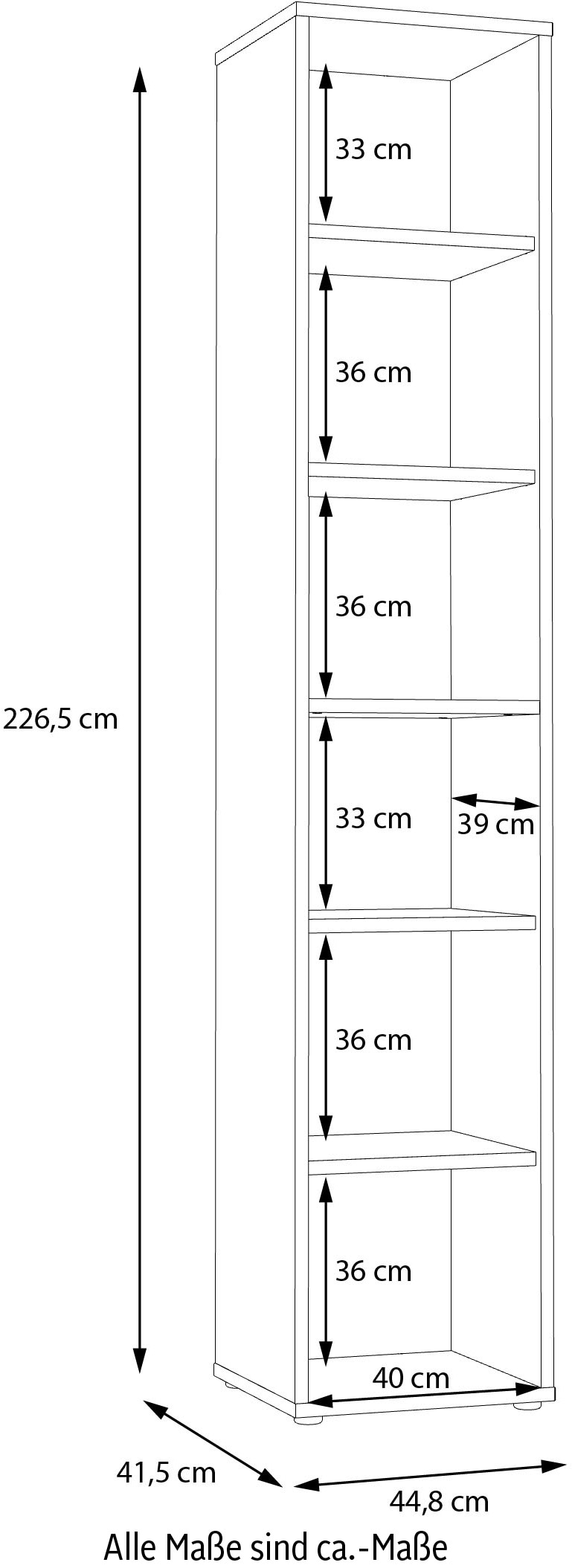 FORTE Étagère à dossiers »Keflav« Largeur 44,8 cm