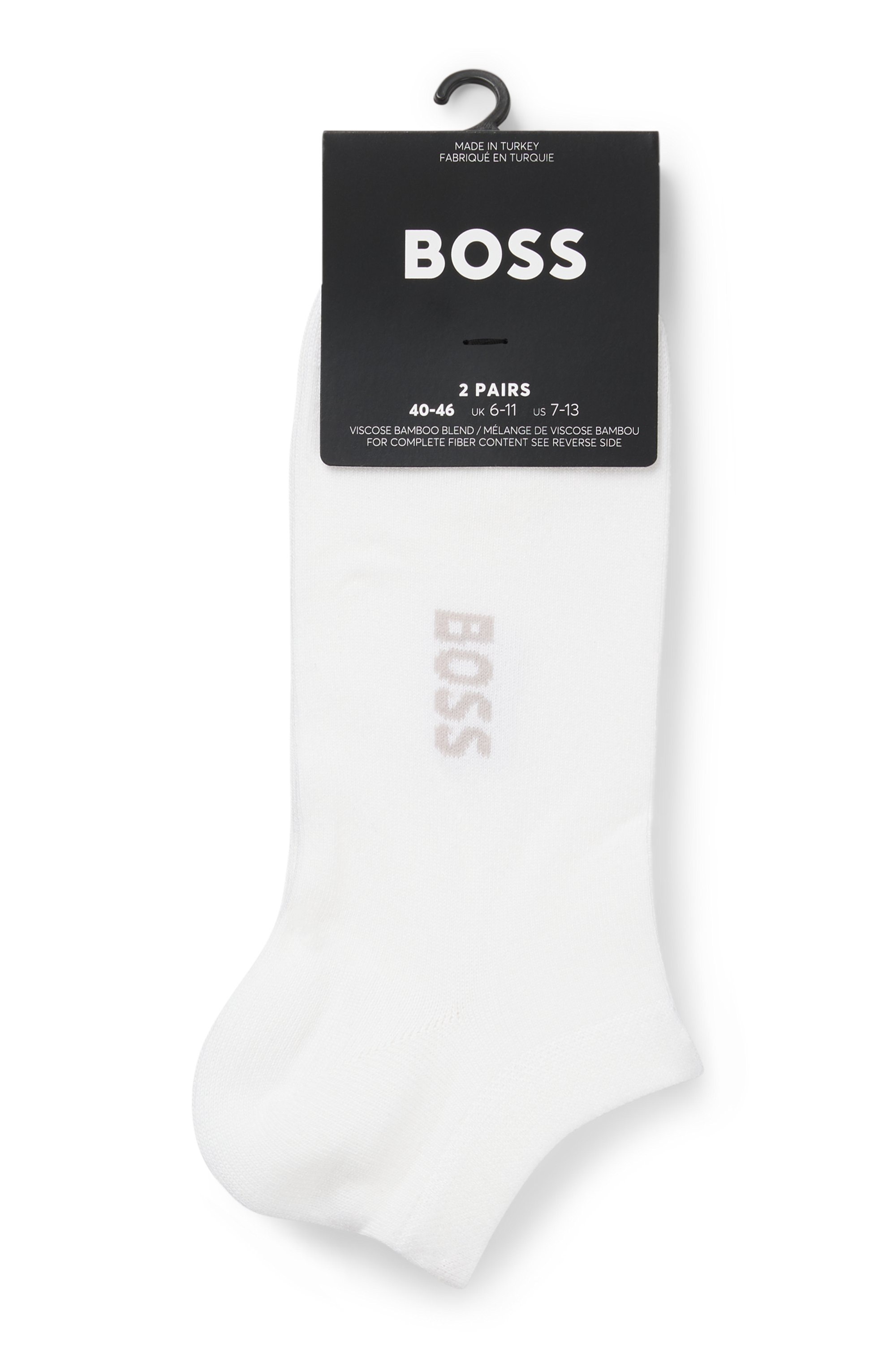 BOSS Chaussettes »2P AS Logo Bamboo« Packung, 2 Couple tlg. mit doppelten Logoschriftzug