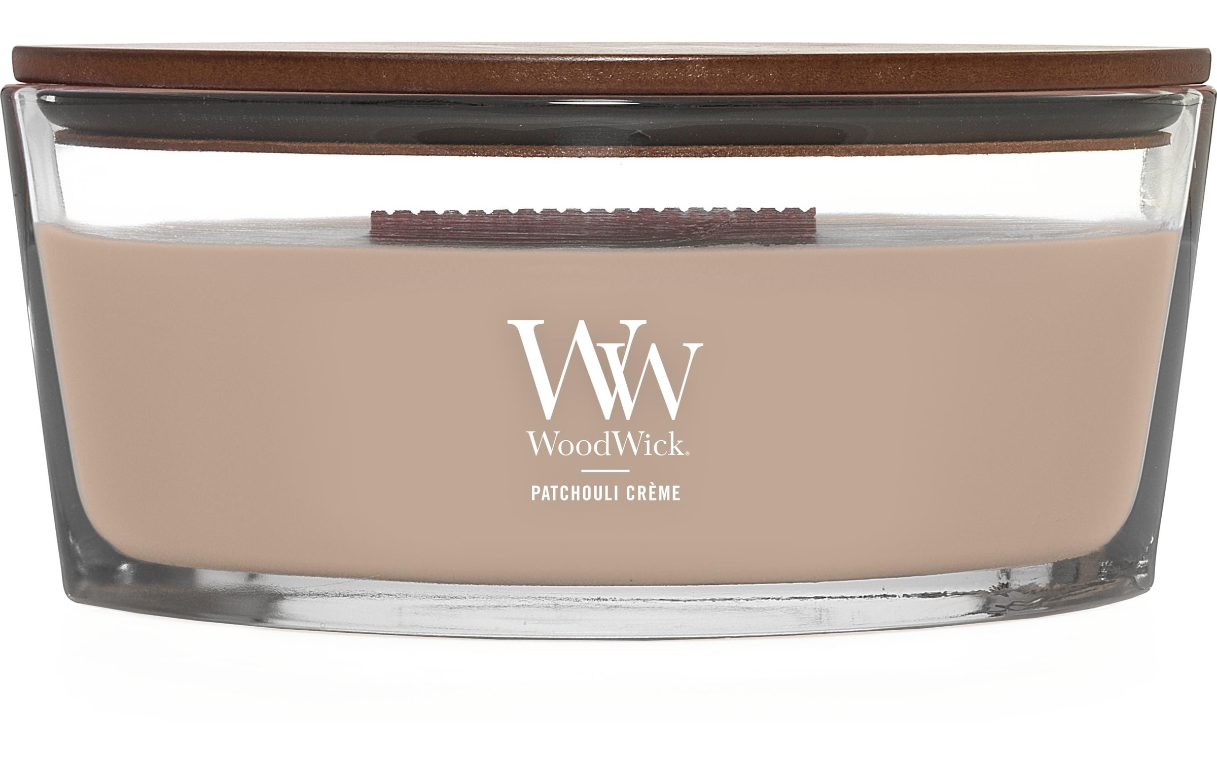 Woodwick Bougie parfumée »Patchouli Crème Ellipse«