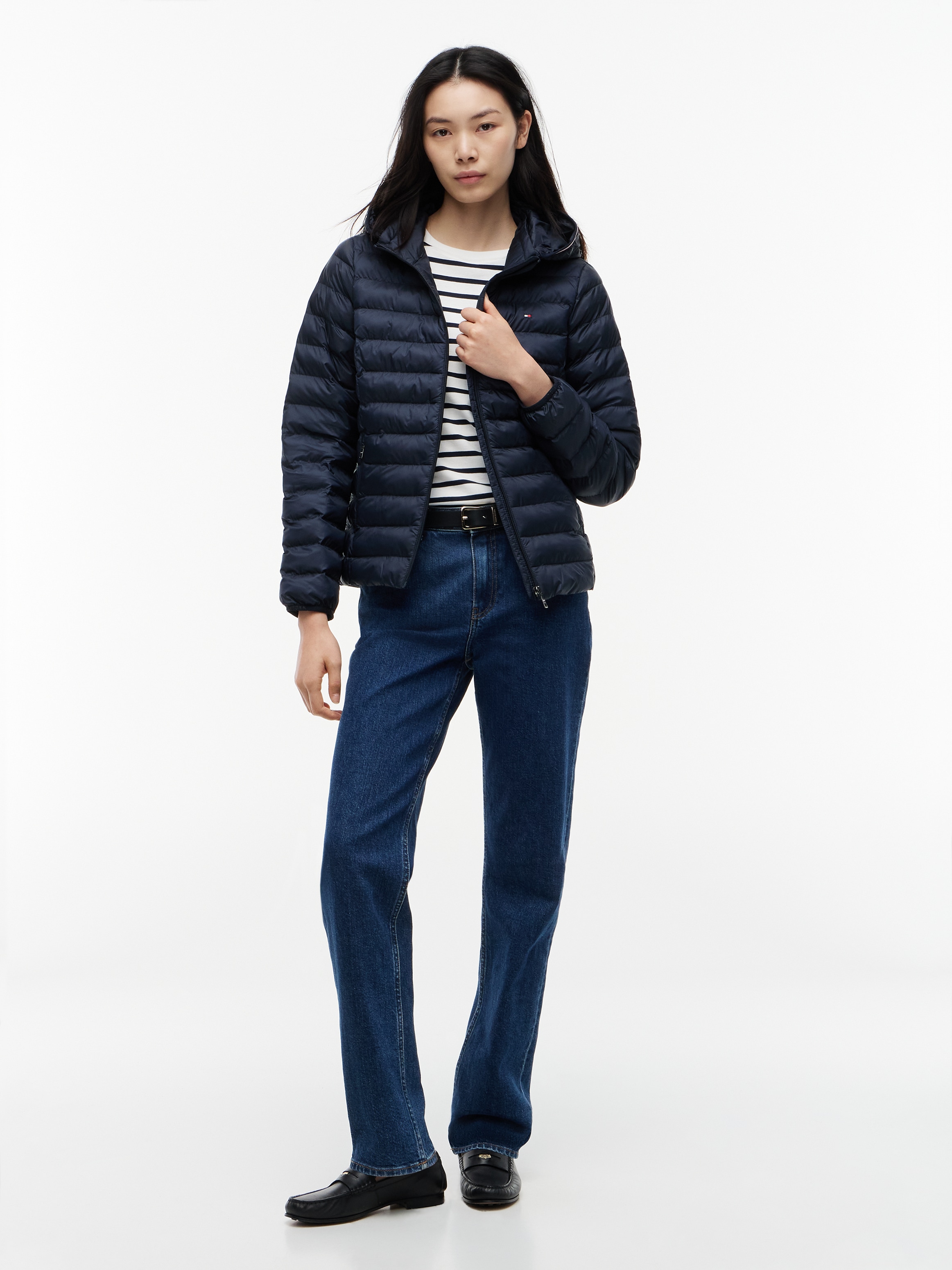 Tommy Hilfiger Veste matelassée »LW PADDED GLOBAL STRIPE JACKET« Série Global TH WOMEN,  avec capuche capuche sportive avec Global Stripe