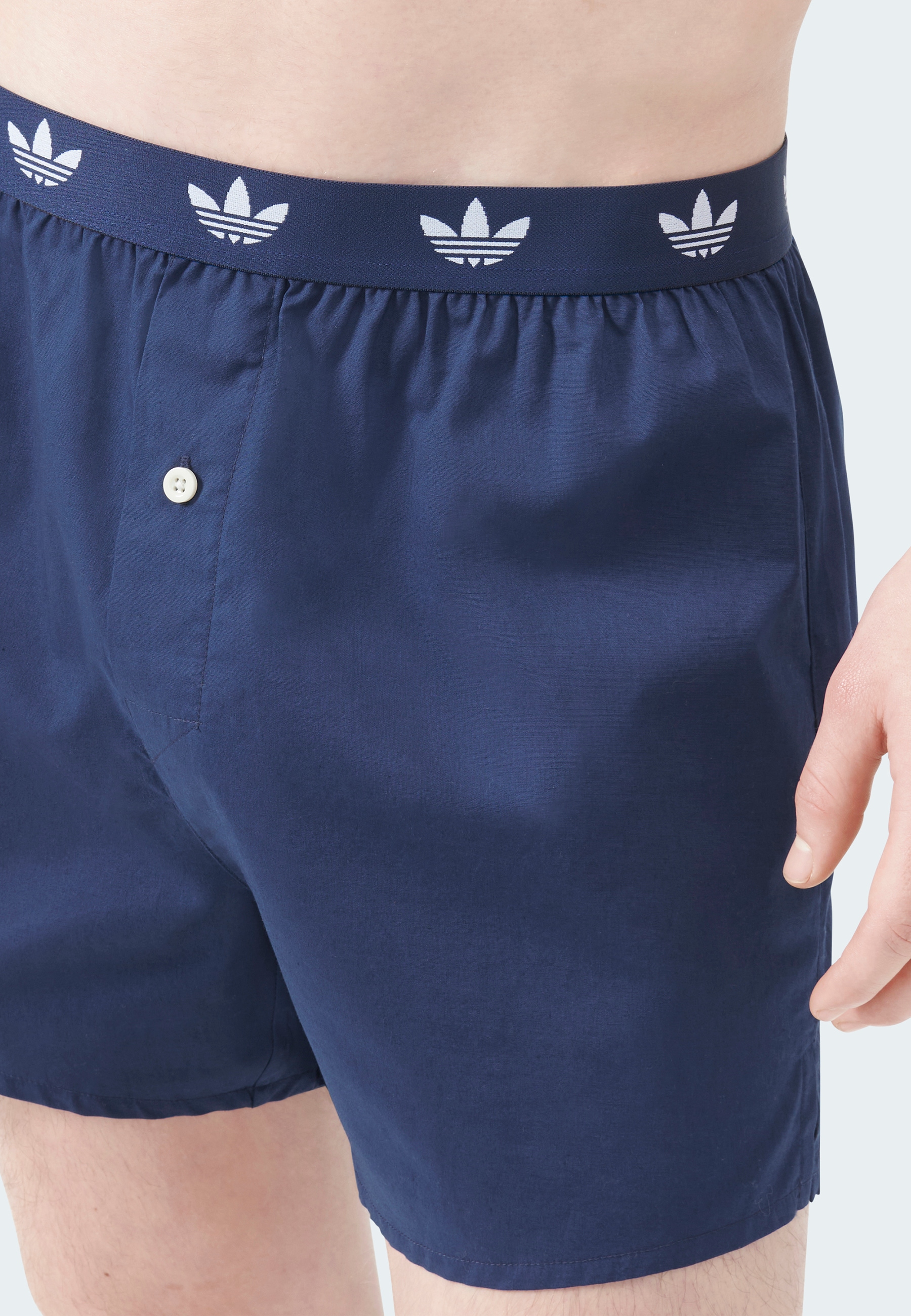 adidas Originals Webboxer »Comfort Cotton Woven« 2er Pack,  Baumwolle, weit, elastischer Bund, Eingriff mit Knopf