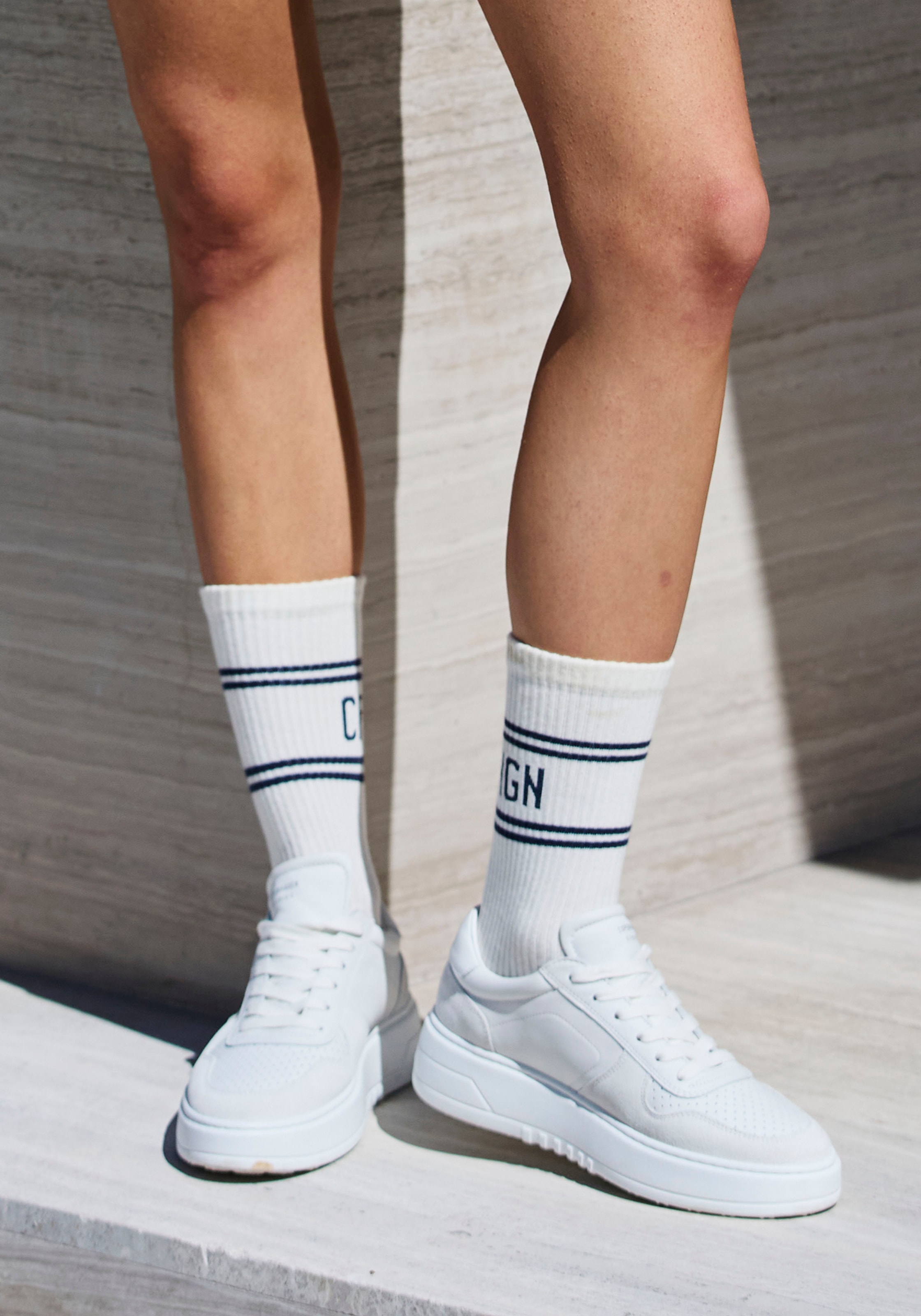 Copenhagen Studios Langsocken Packung, 2 Stk. tlg. mit Pikeé-Struktur unter der Sohle