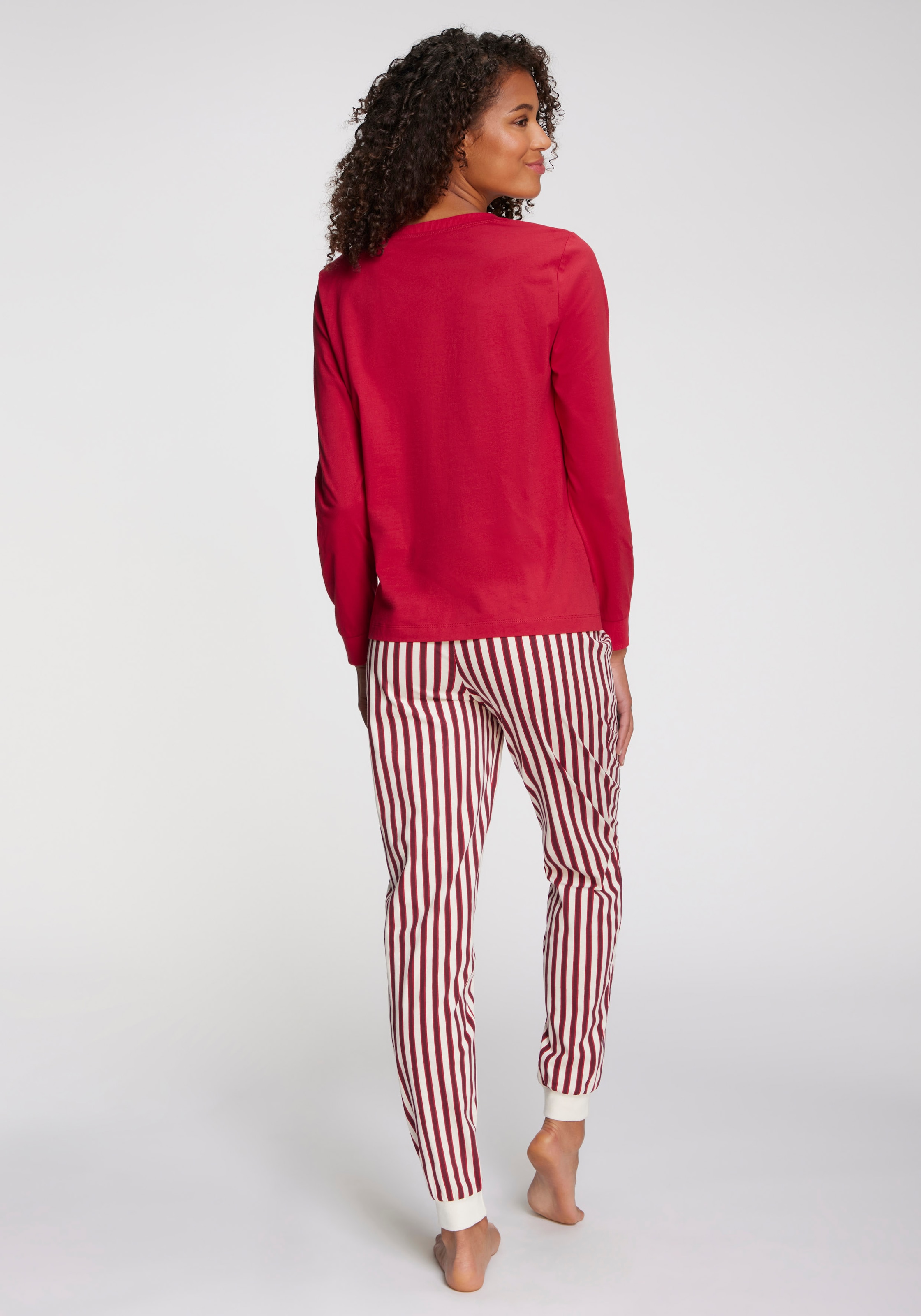 LASCANA Pyjama Set, 2 pièces Mit Weihnachtlichem Muster