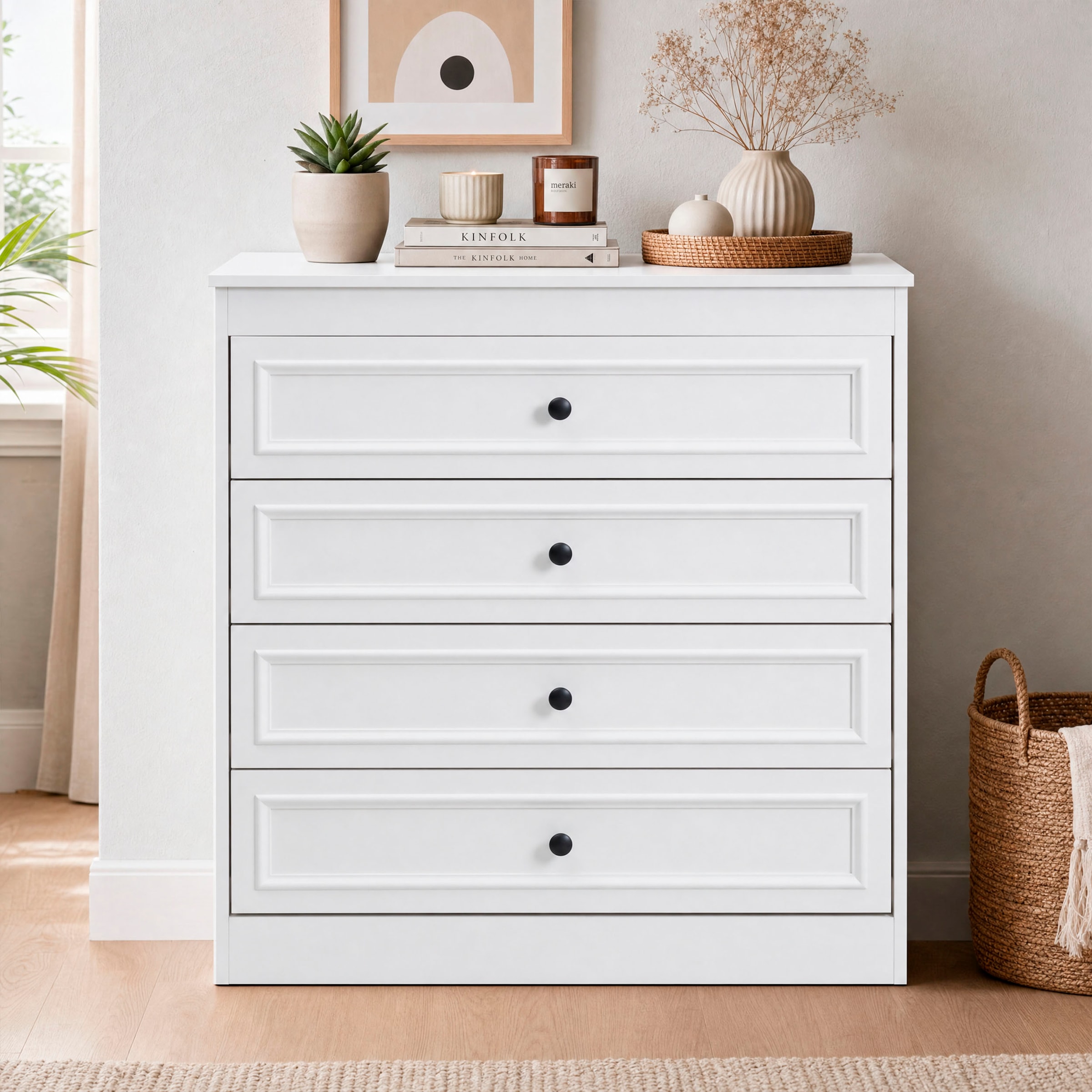 GOODproduct Schubkastenkommode »Arrian Landhaus Kommode Weiss | Schubladenkommode« Vielseitig als Schlafzimmer- oder Flurkommode nutzbar