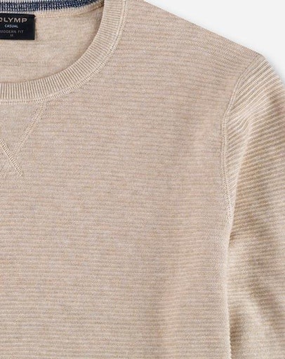 OLYMP Pull à col rond »OLYMP Strick Casual« avec motif structuré à la mode