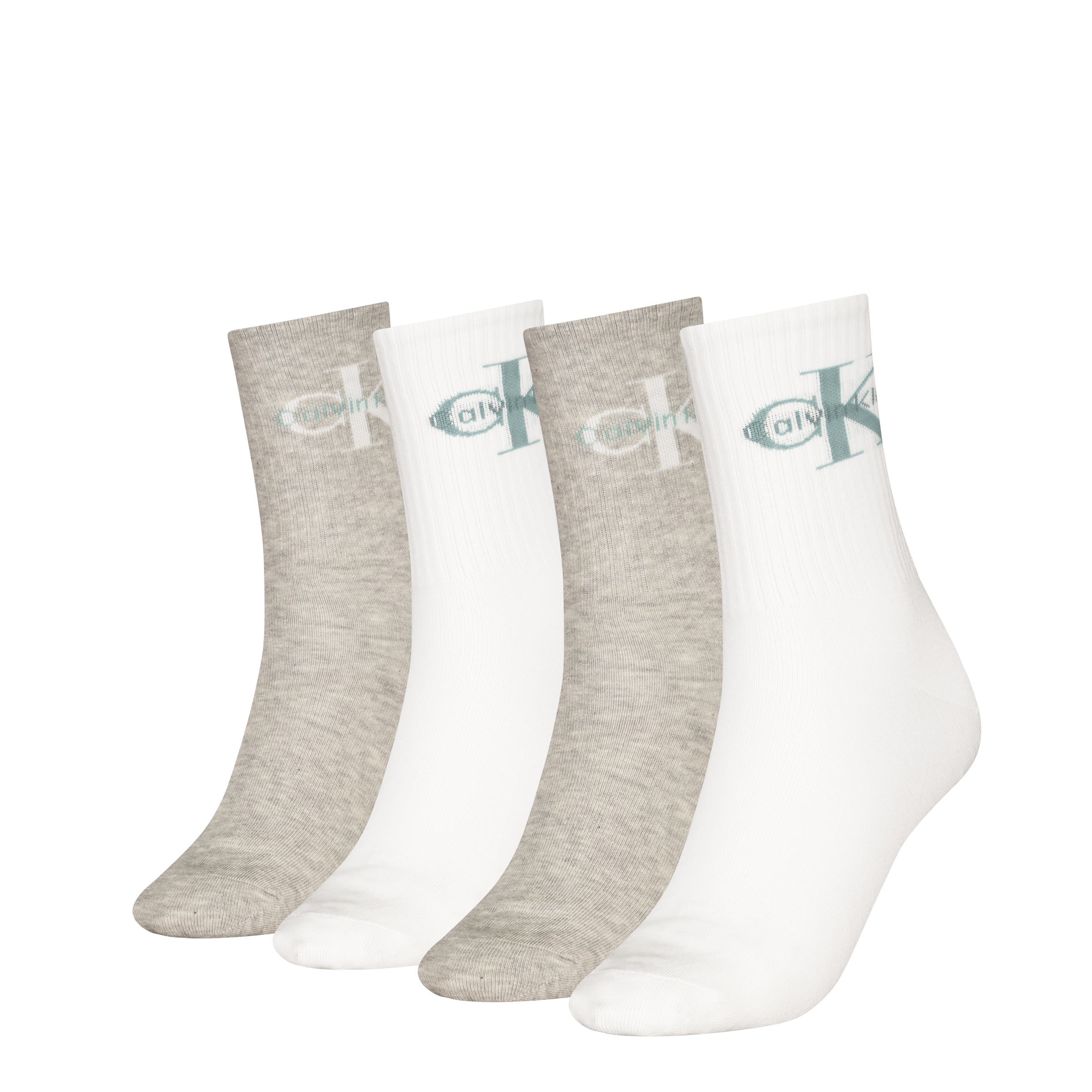 Calvin Klein Jeans Chaussettes »CKJ WOMEN SOCK 4P GIFTBOX MONOLOGO« 4er Pack, 