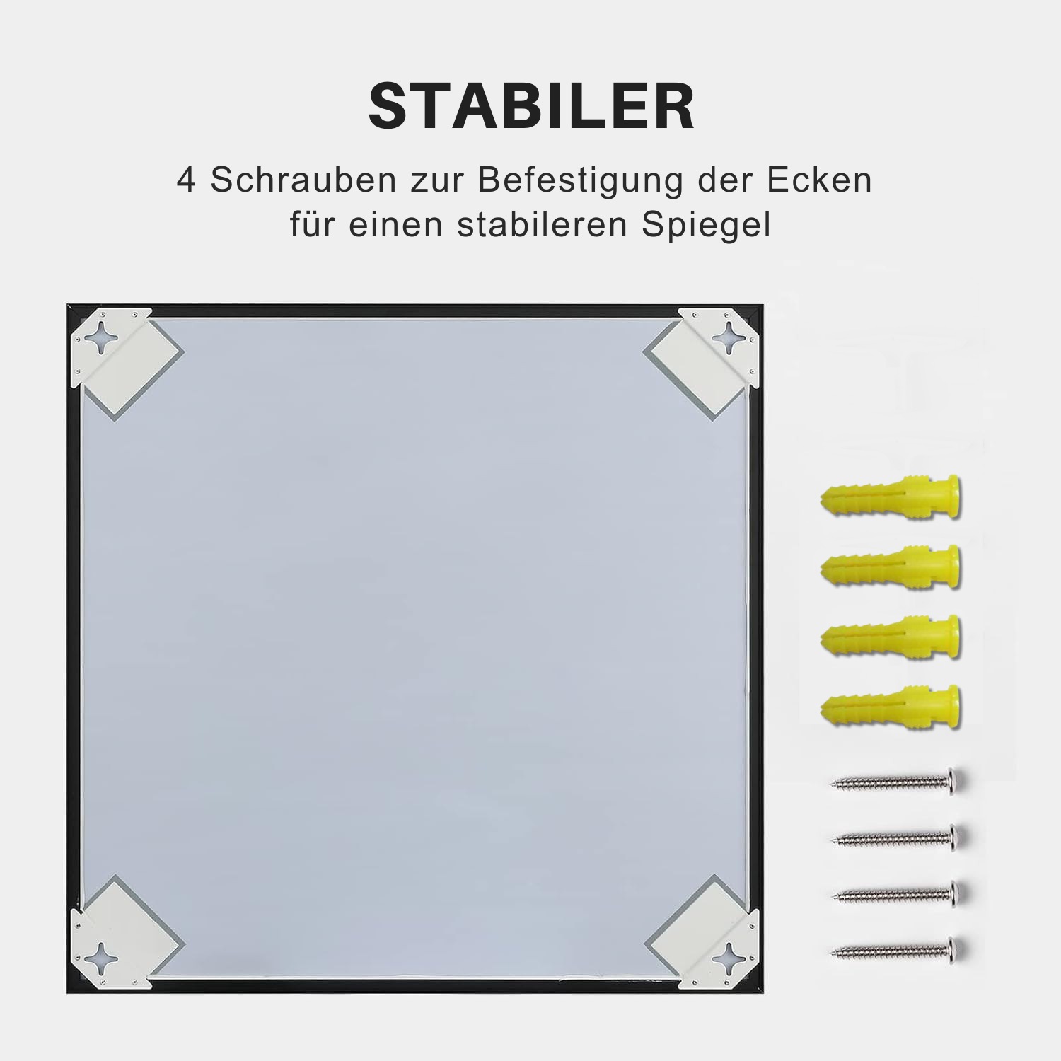 Loevschall Miroir mural »Rechteckige Spiegel mit schwarzem Alurahmen, wendbar, einfache Montage« Spiegel für Schlafzimmer, Wohnzimmer, Garderobe, Flur und Badezimmer