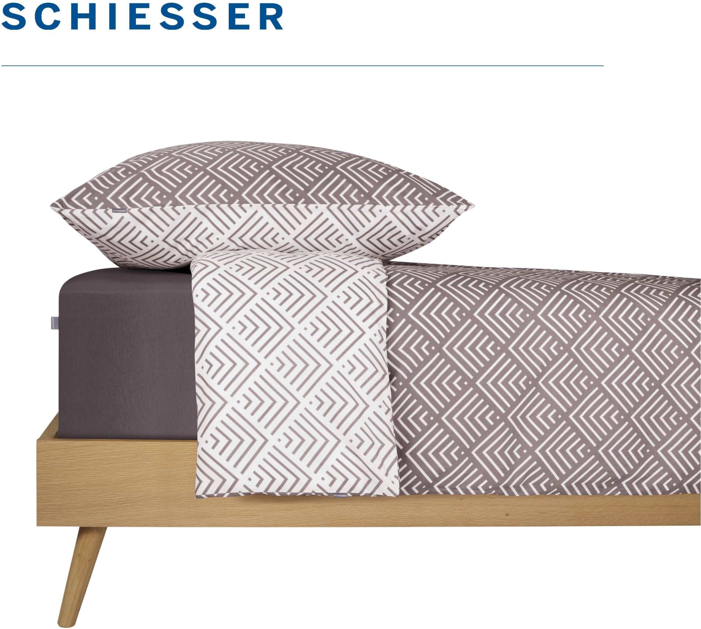 Schiesser Linge de lit »Mabel aus weicher Baumwolle mit abstraktem Muster« 2 cuis MADE IN GREEN by OEKO-TEX®