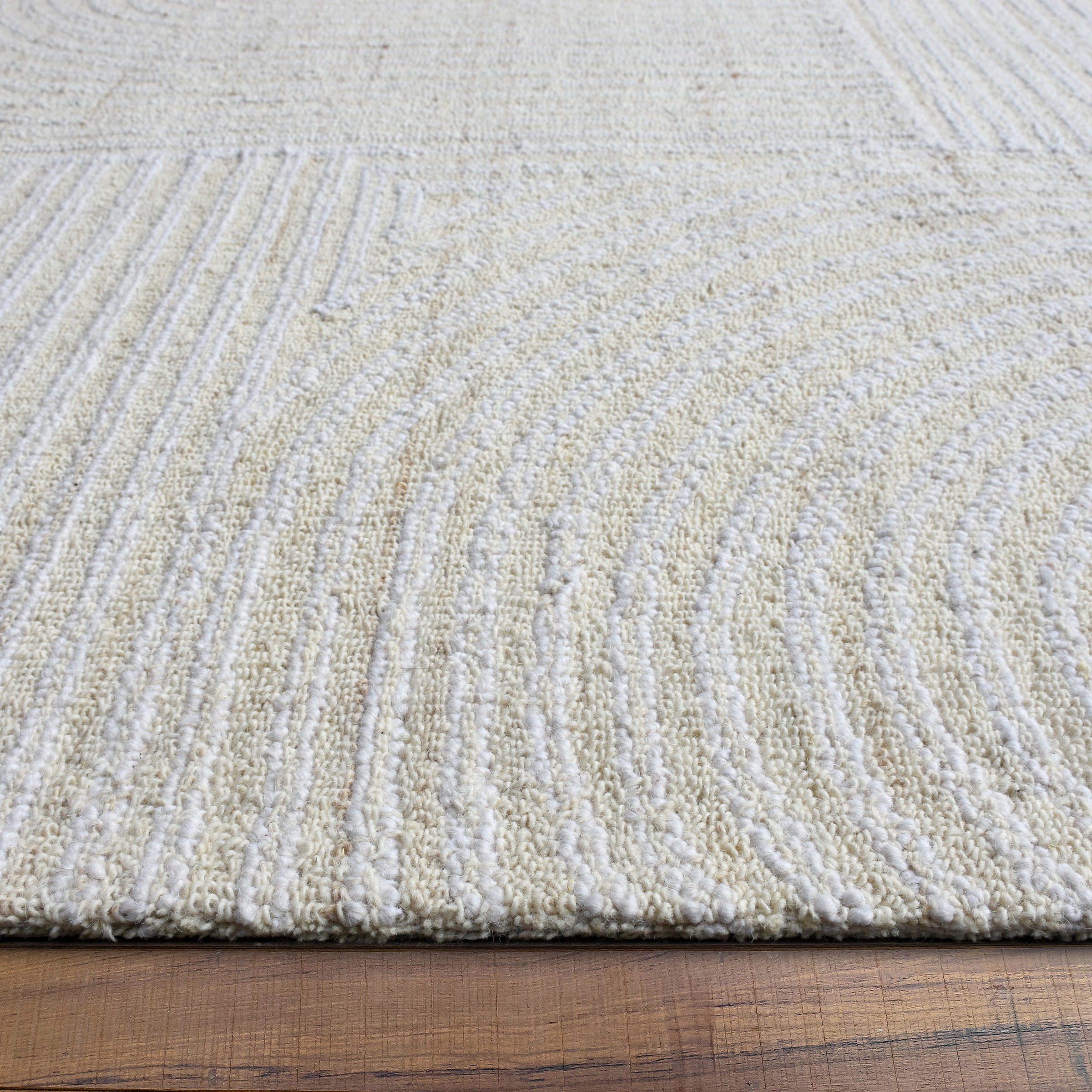 my home Tapis en laine »Brevik, handgefertigt, Wolle, Hoch-Tief-Struktur« Rectangulaire 11 mm Höhe einfarbig, Wolle, Teppich, Wohnzimmer, Schlafzimmer, Esszimmer