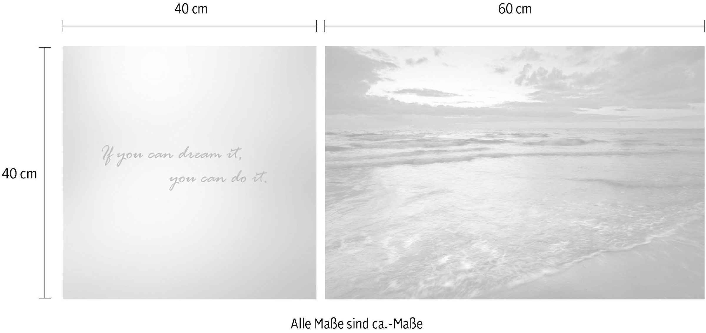 queence Leinwandbild »Do it« Premium-Leinwandstoff, Handarbeit aus Deutschland, Spruch, 2er Set