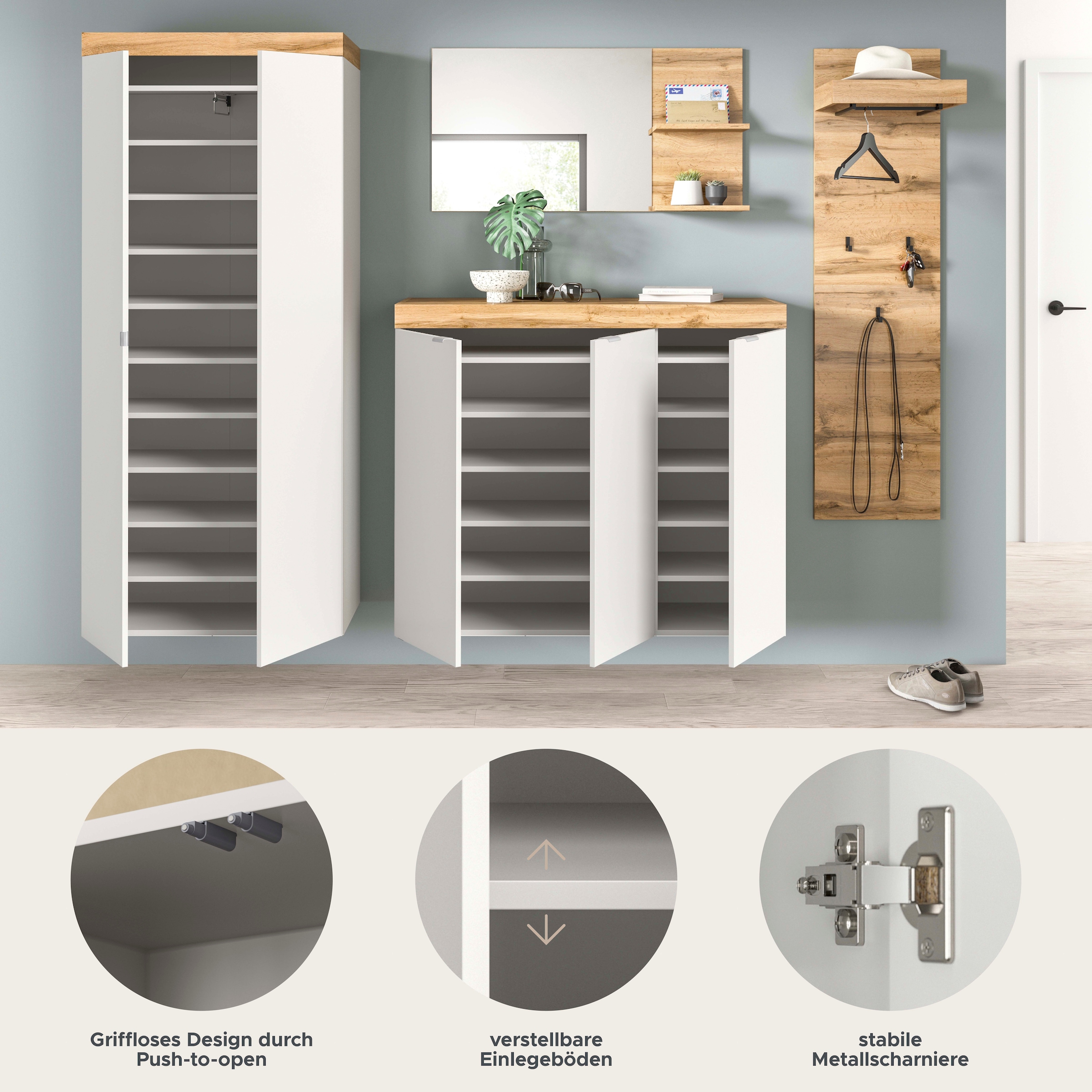 GOODproduct Ensemble de vestiaires »MAMBO II, 4-teilig, TOPSELLER!, hängend oder stehend montierbar« 4 cuis tlg.