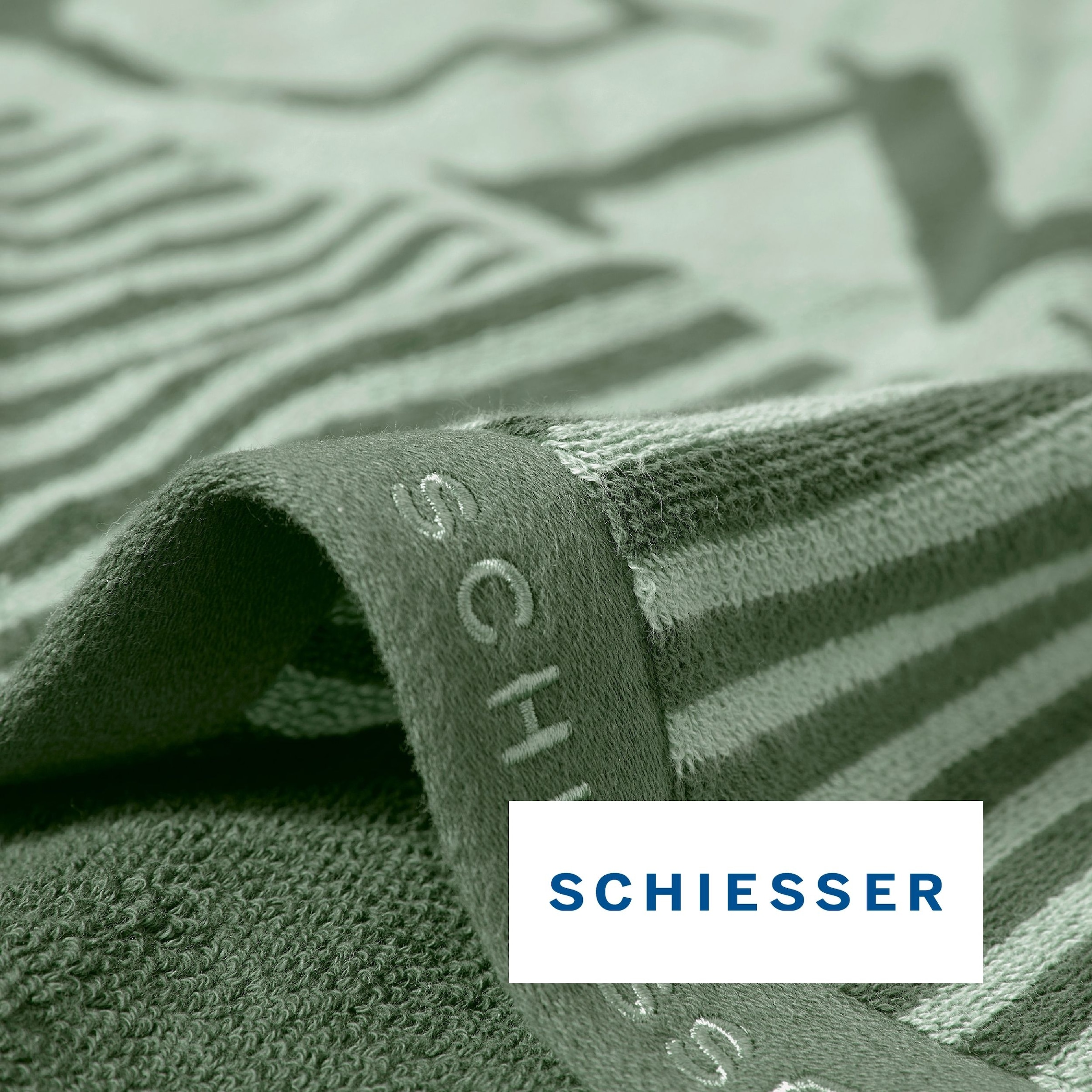 Schiesser Serviette de sauna »Rom aus garngefärbtem, kuschelweichem Baumwollfrottier« Made in Green