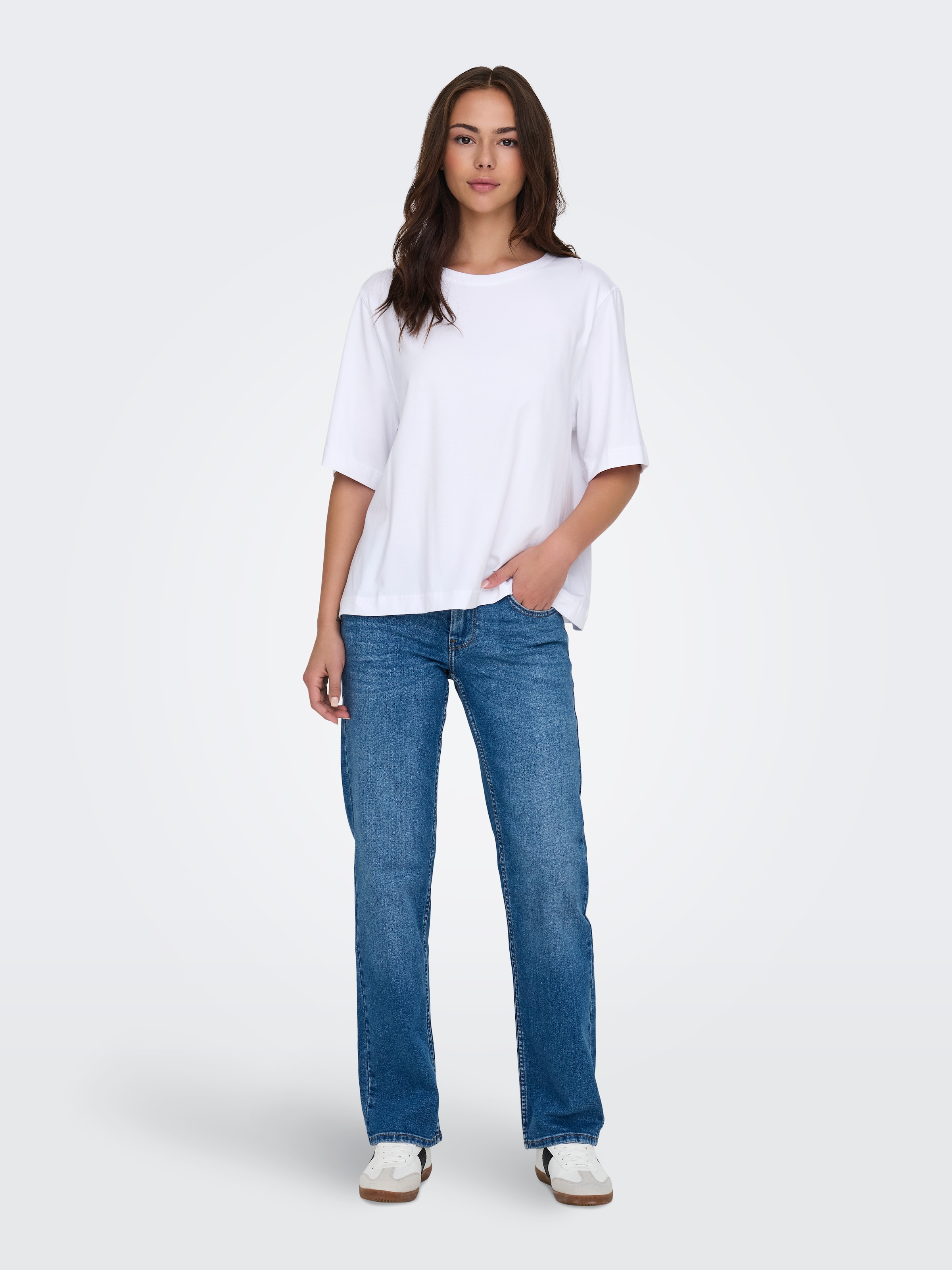 ONLY T-shirt à manches courtes »ONLLINA S/S BOXY TEE JRS« mélange de coton, coupe ample