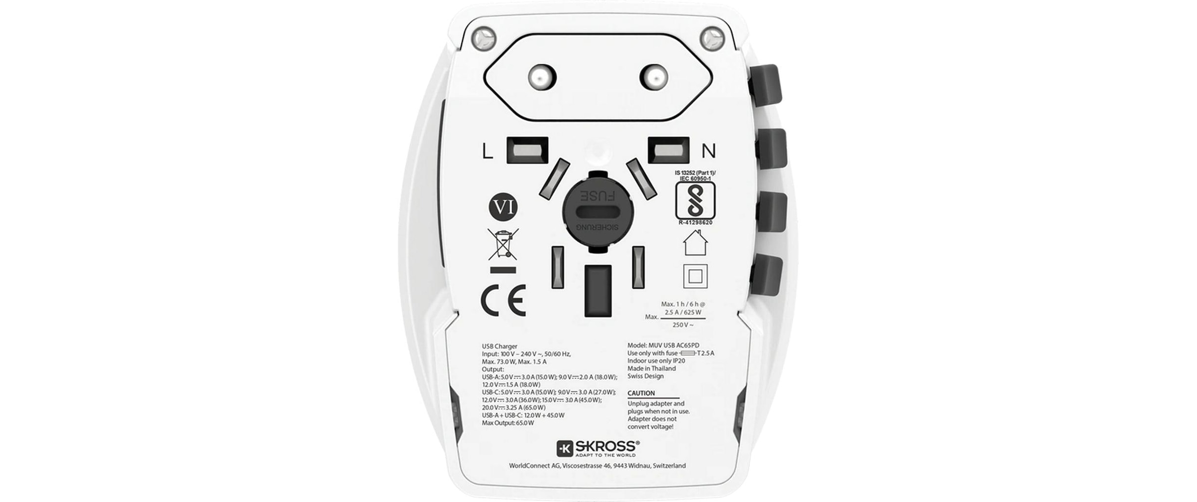 SKROSS Reiseadapter »MUV USB 65W (AC-PD) CH«