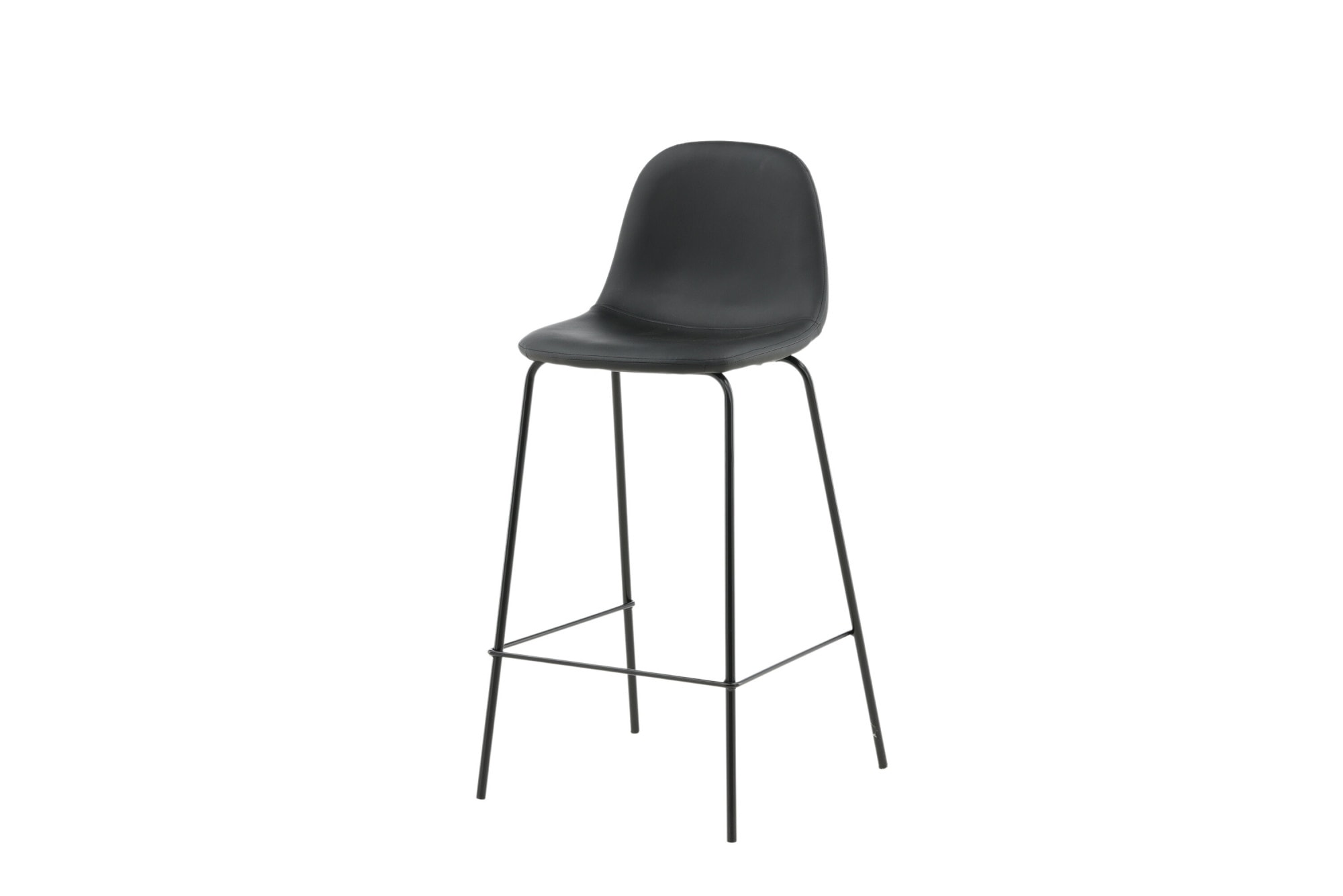 Venture Home Tabouret de bar »Polar, 2er-Set Barhocker in Schwarz-PU, luxuriös, 150 kg belastbar« 2 cuis tlg. tabouret de bar, aspect cuir, pieds en métal noirs, repose-pieds, élégant