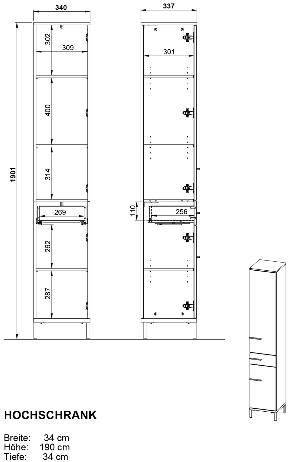 GERMANIA Ensemble de meubles de salle de bain »Laurino« 2 cuis tlg.