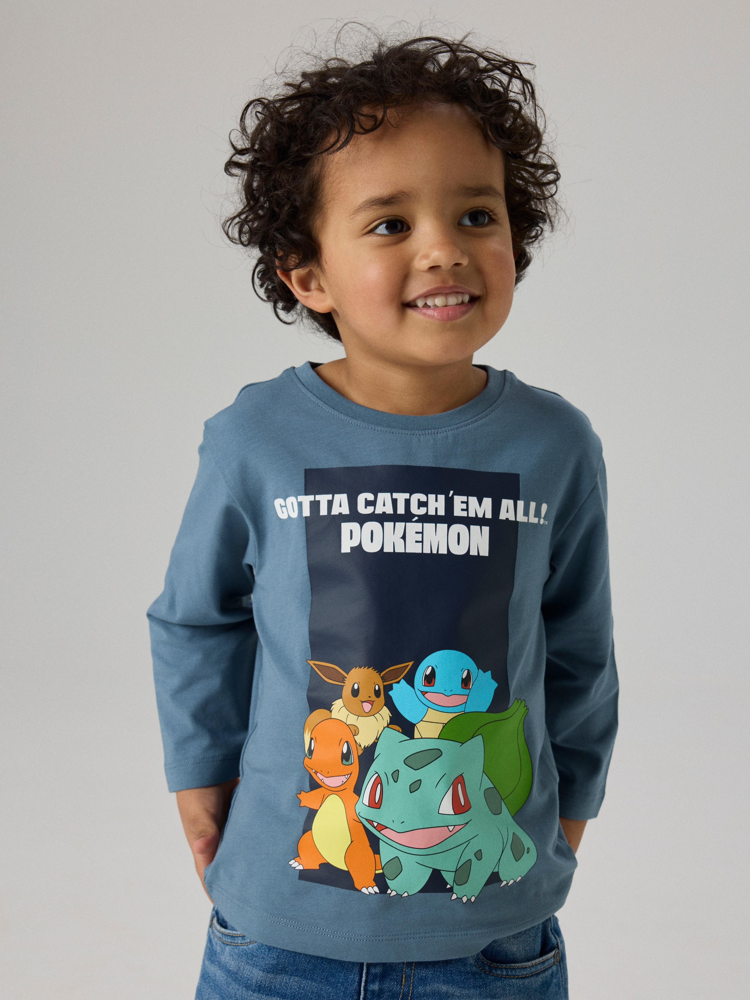 Name It T-shirt à manches longues »NMMSOUTH POKEMON LS NREG TOP NOOS BFU« mélange de coton, coupe régulière, avec motif Pokémon