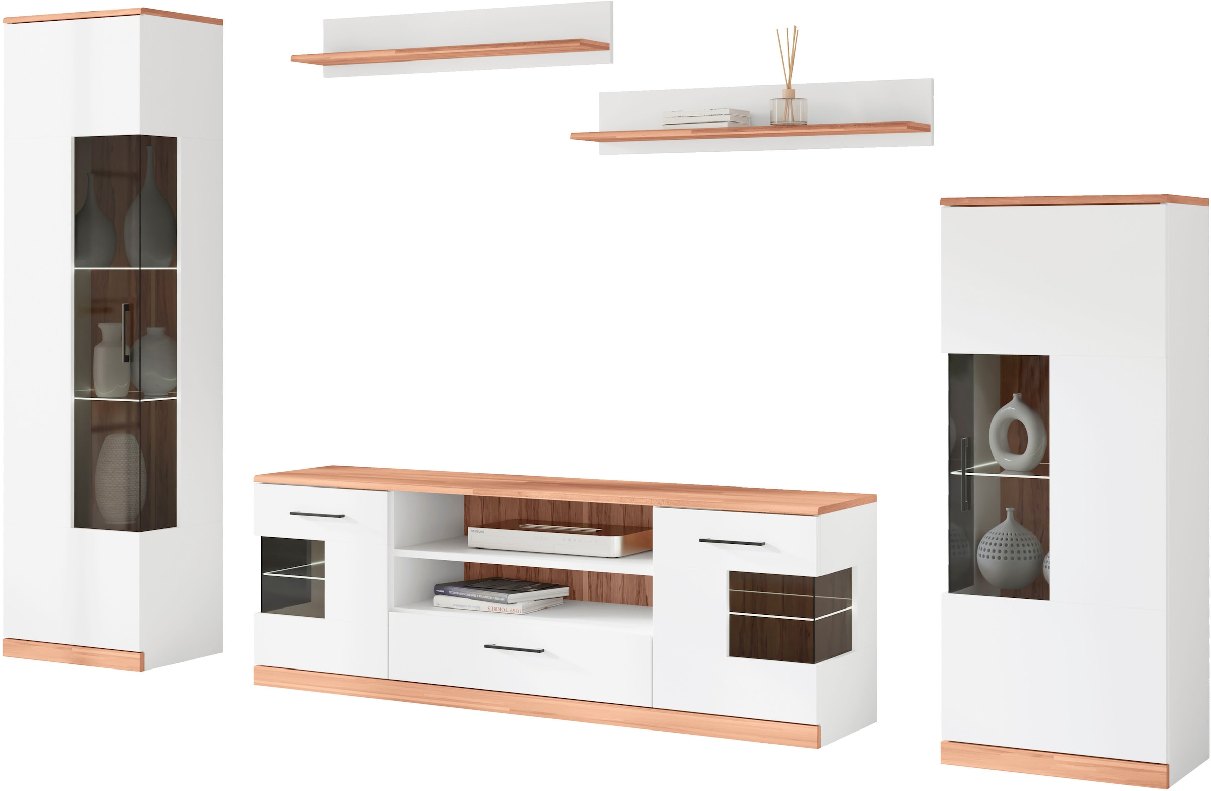 GOODproduct Wohnwand »Ribe Wohnwand Set-5 St.« Set, 5 Stk. tlg.