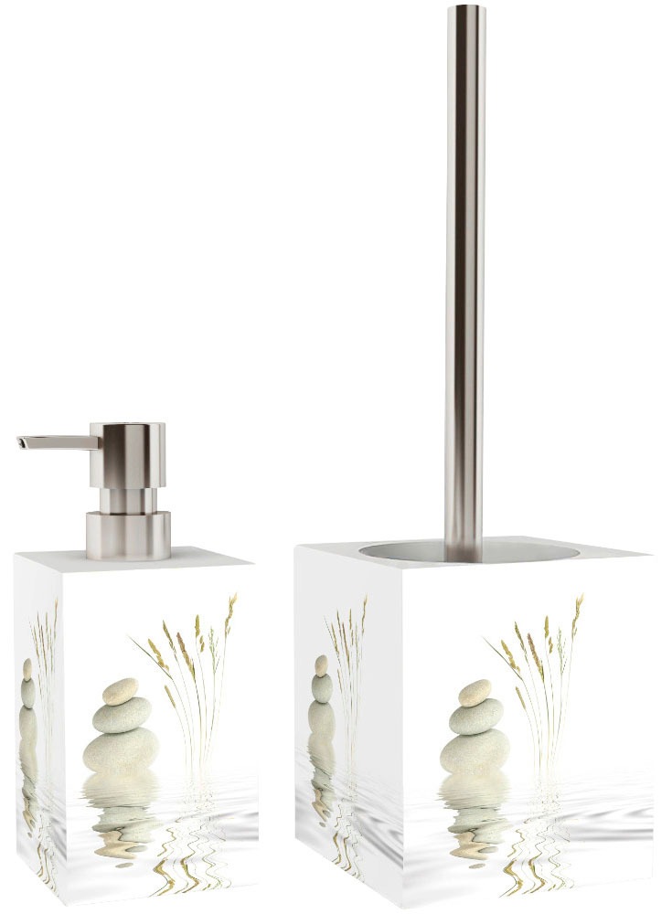 Sanilo Badaccessoire-Set »Balance« bestehend aus WC-Sitz, Badteppich, Stöpsel, Seifenspender, WC-Bürste