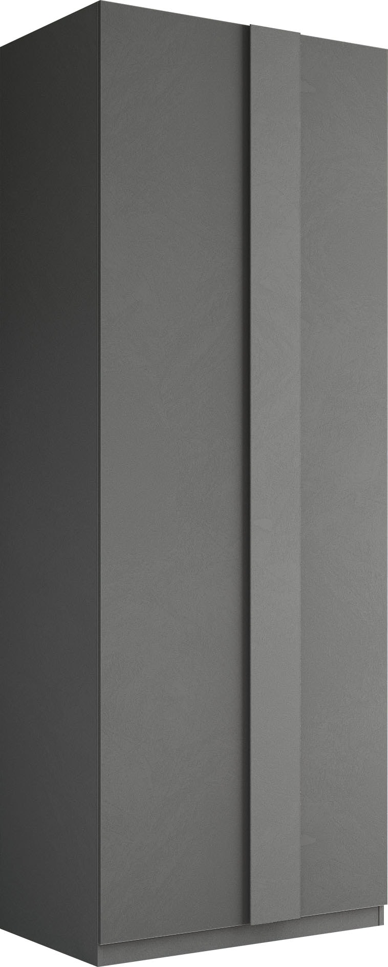 Home affaire Drehtürenschrank »Jupiter, Kleiderschrank in 3 Breiten, trendiges Steingrau, Griffblende« B/H 92/240 cm, 2-türig, 22 mm starker Boden, funktional
