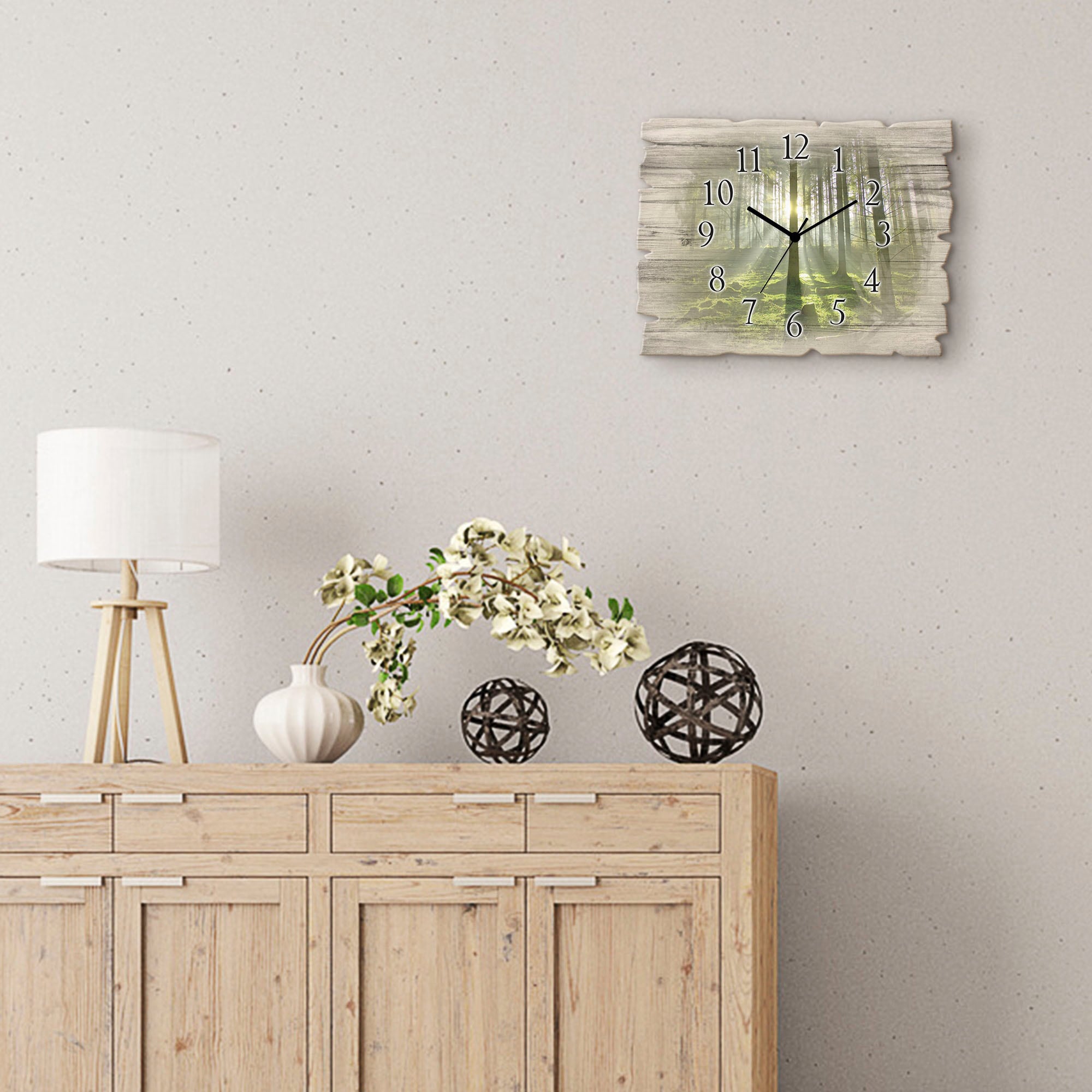 Artland Horloge murale »Wald im Gegenlicht« wahlweise mit Quarz- oder Funkuhrwerk, lautlos ohne Tickgeräusche