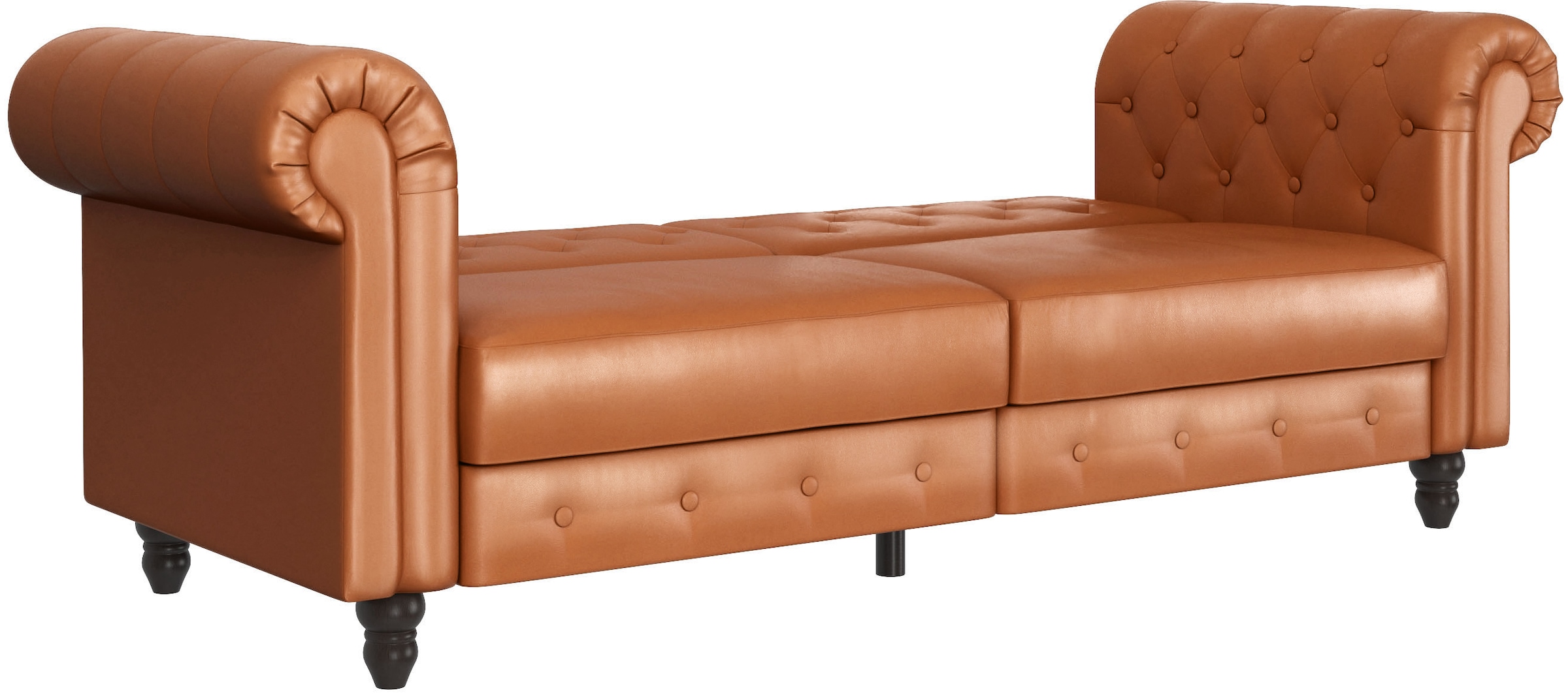 Dorel Home 3-places »Felix, Schlafsofa 236 cm, (Liegefläche 108x190cm), Rückenlehne« 3-fach verstellbar, Velours, Kunstleder, Luxus-Microfaser Vintage