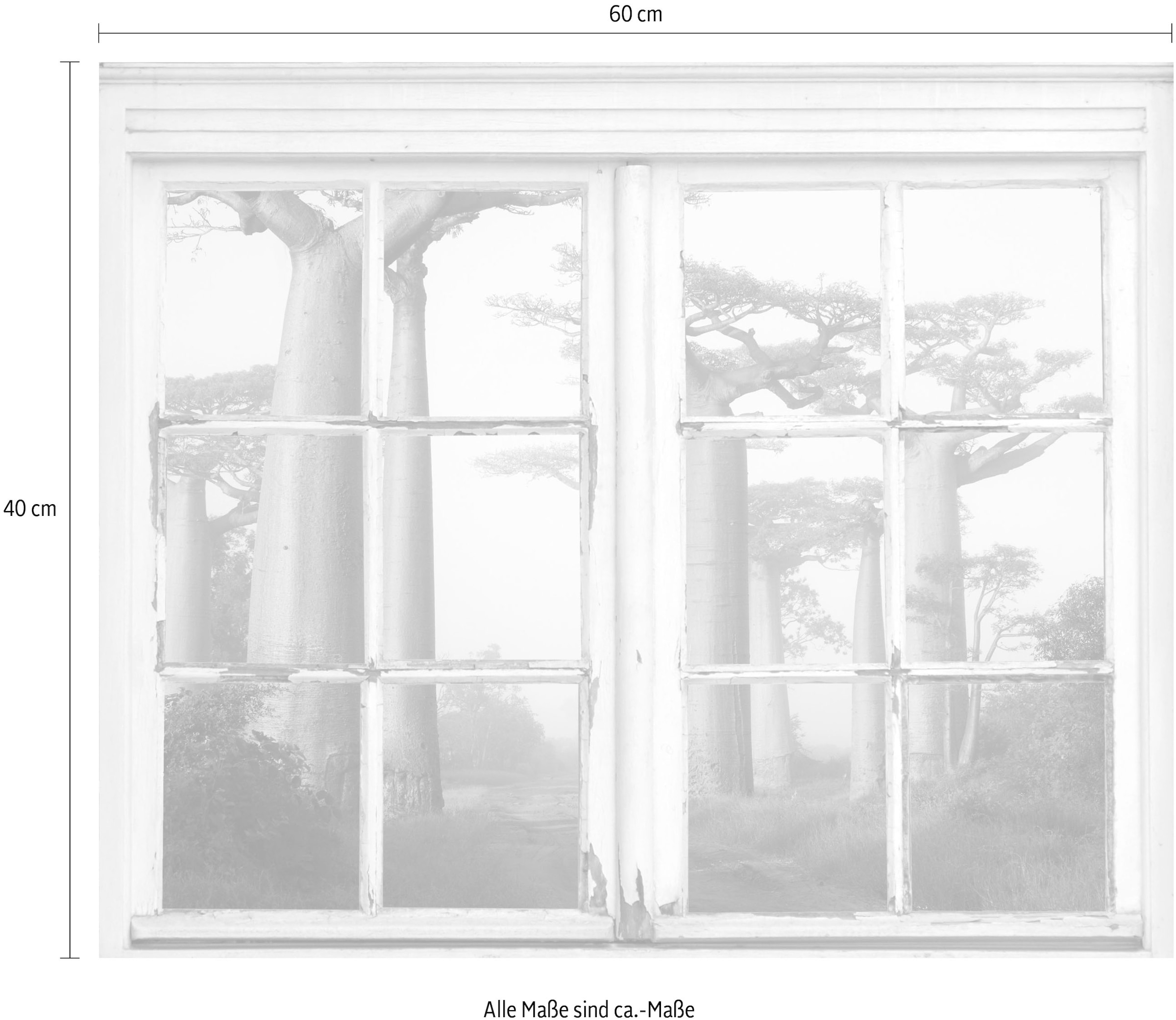 queence Wandsticker »Bäume« Wandsticker, Wandbild, selbstklebend, 3D, Fenster