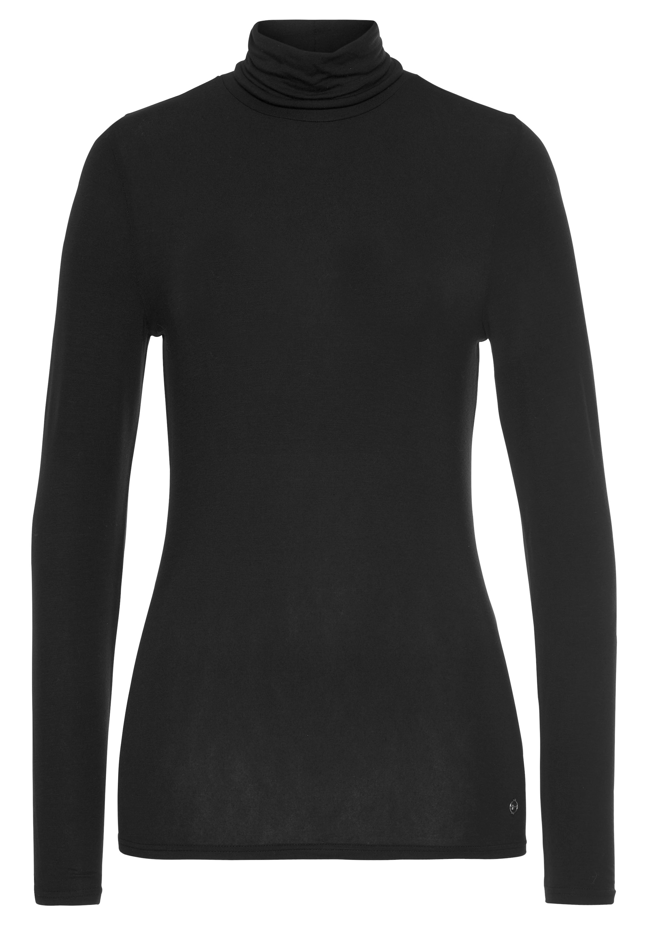 Tamaris T-shirt à col roulé Langarm,  Basic, aus elastischem Material