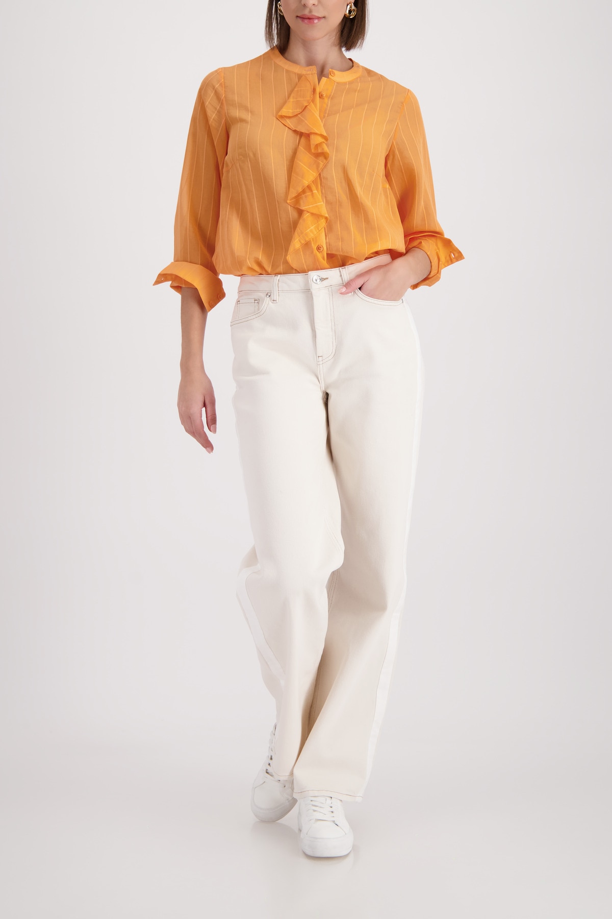 Monari Blouse à manches longues »Streifen + Volants« Regular fit mit Volants