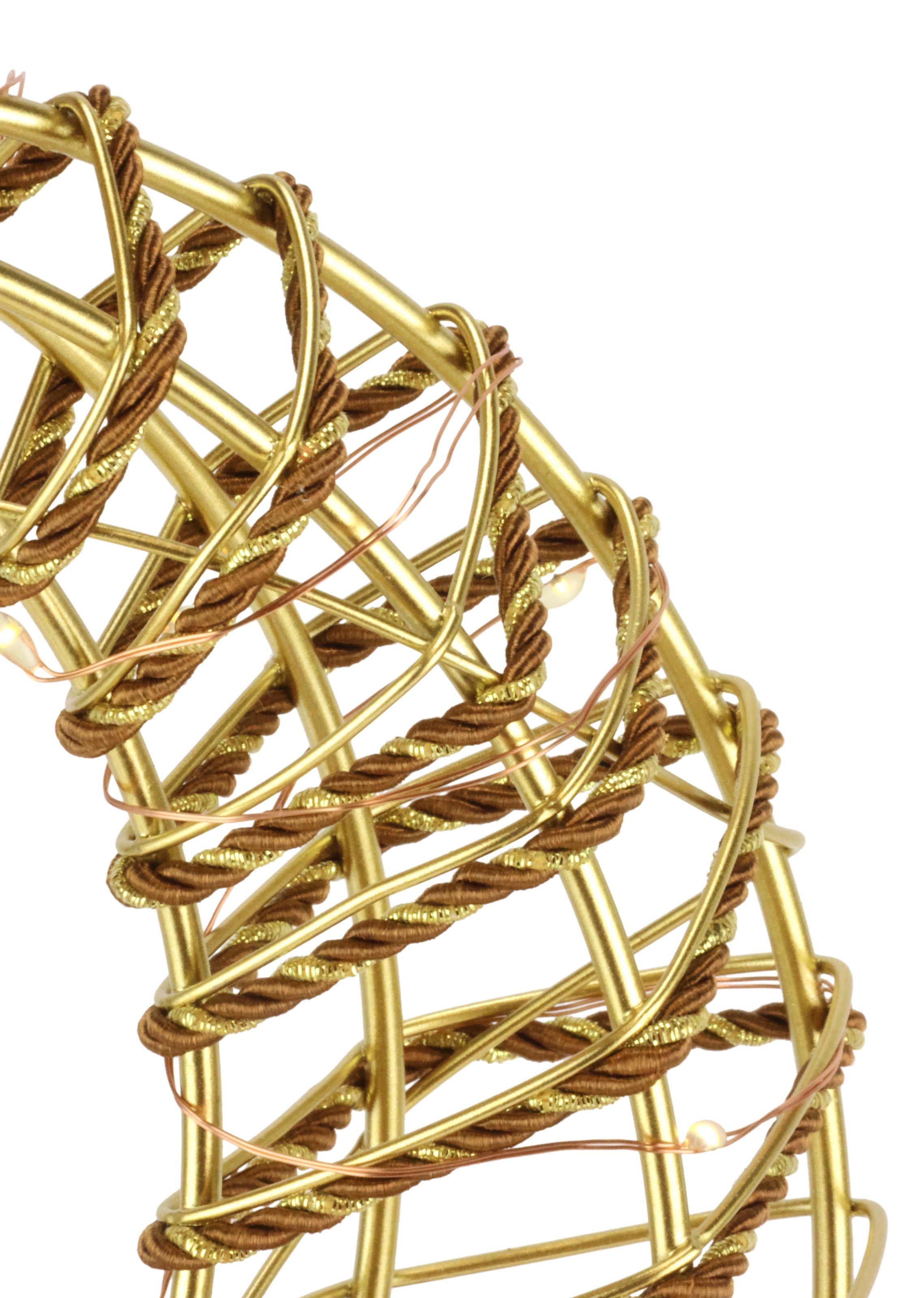 I.GE.A. LED-Dekofigur »LED-Dekoobjekt Mond« Dekofigur Metall Gold warmweiss Timer Batteriebetrieb Weihnachtsdeko