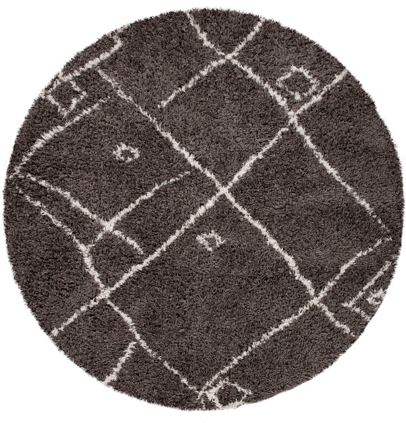 Paco Home Hochflor-Teppich »Orebro 171« rund 44 mm Höhe modernes Rauten Muster, besonders weich & kuschelig