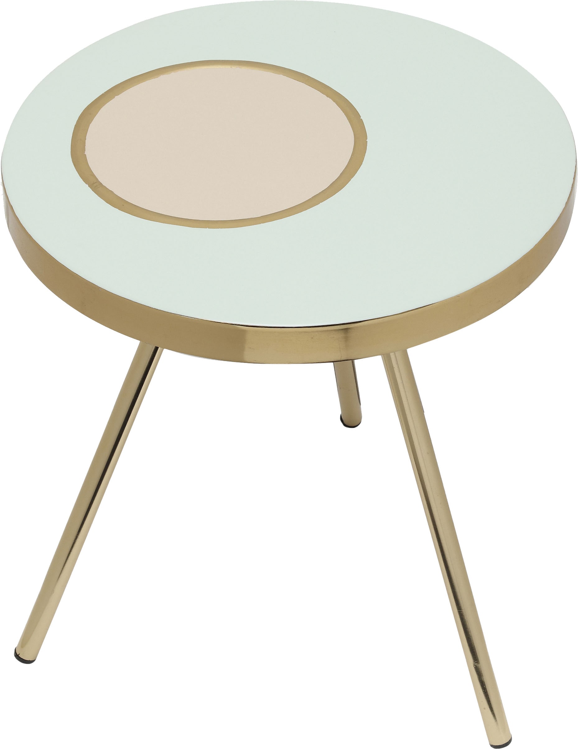 Kayoom Table d'appoint »Morrison 2025, Beistelltisch aus Eisen« 1 cuis tlg. Handarbeit, lackierter Tisch mit Metalleffekten, auf 3-Beinen