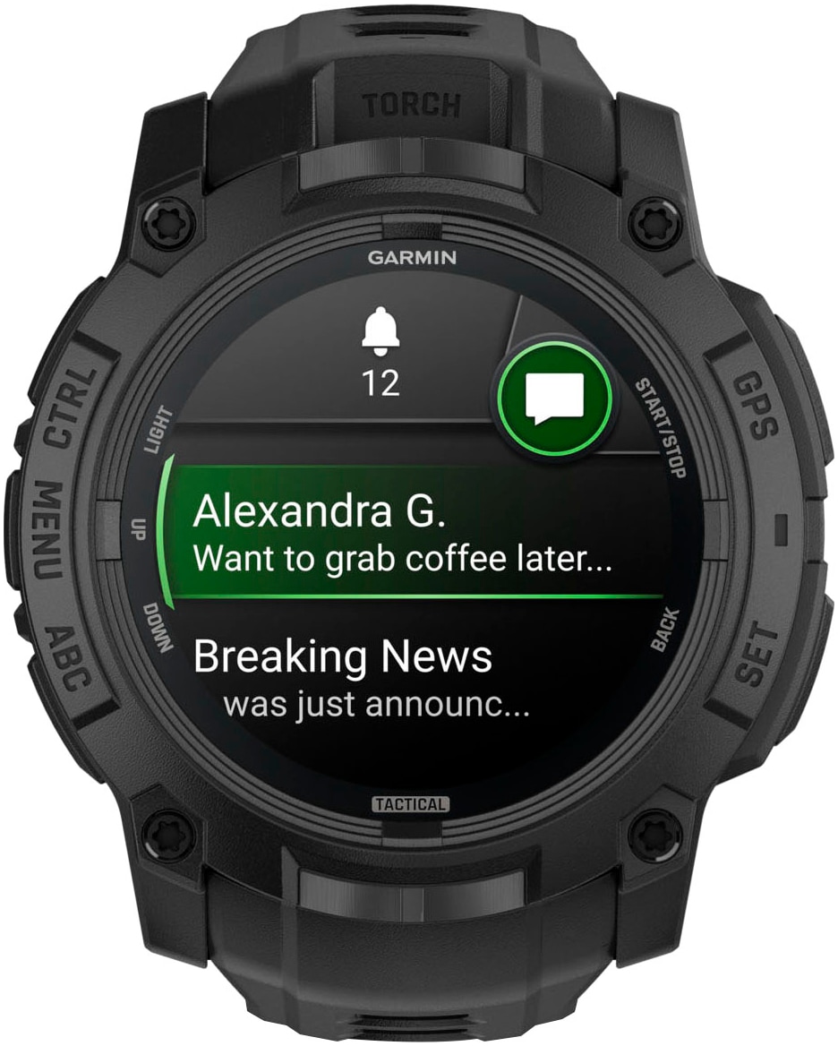 Garmin Smartwatch »Instinct 3 AMOLED 50 mm Tactical Edition« (3,3 cm / 1,3 ″)