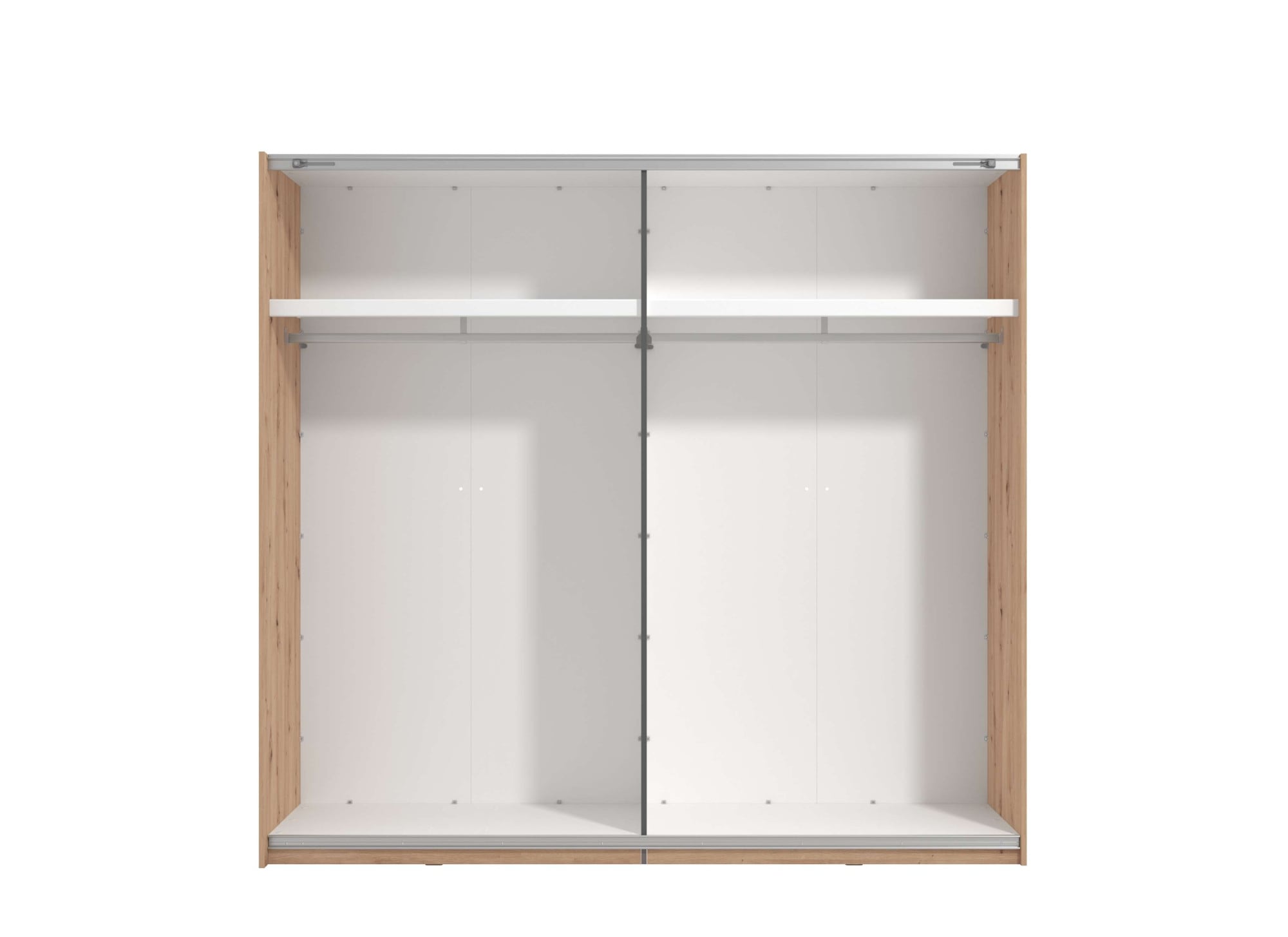 Home affaire Schwebetürenschrank »Aleria Schiebetürenschrank, Kleiderschrank, Wäscheschrank, Garderobe« mit Spiegel, 2 Metallkleiderstangen, in 2 Farben, Breite 220